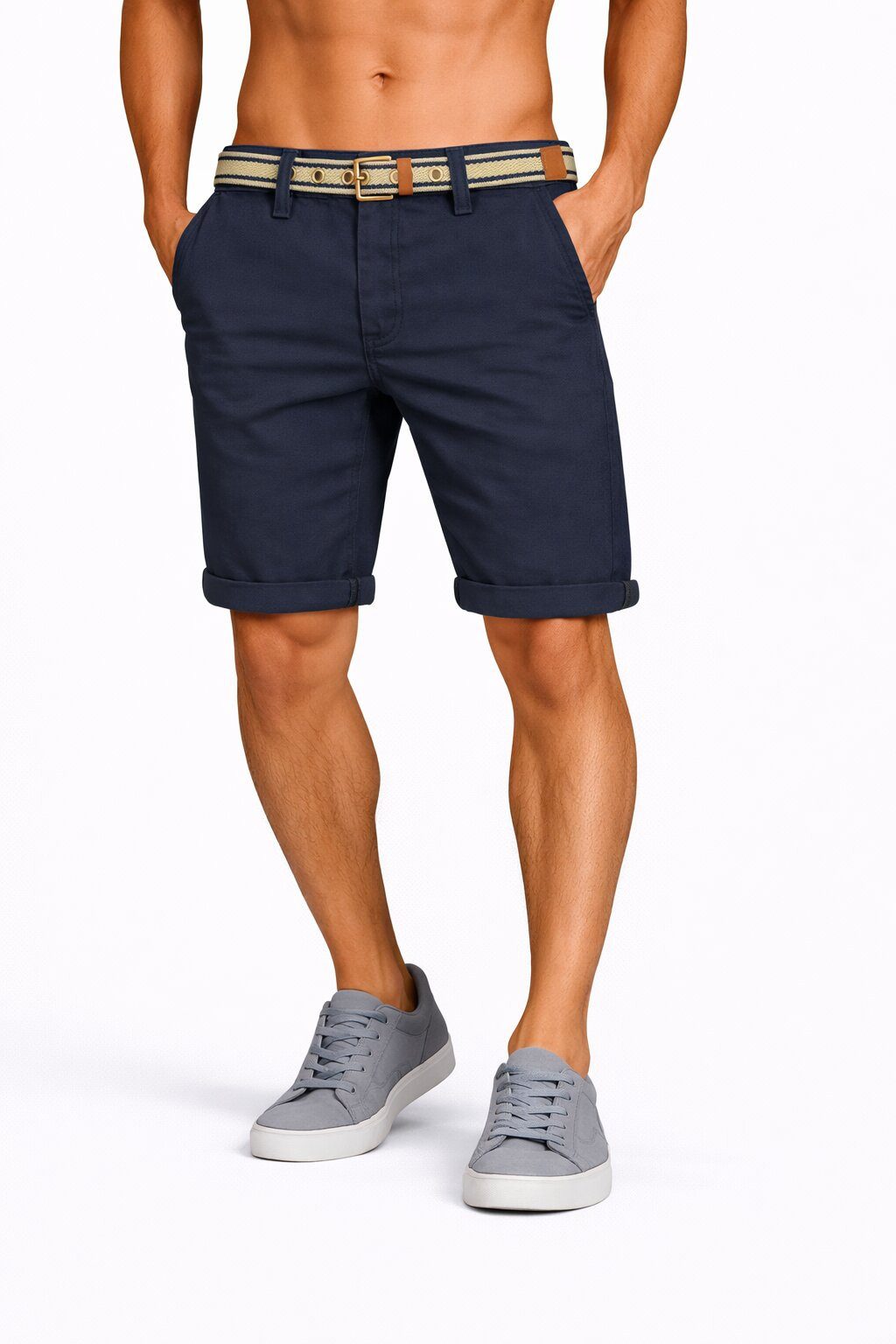 SUBLEVEL Shorts Herren Chino Shorts Jeans Flex Dehnbar Frühling Sommer Dehnbar Stretch Baumwolle