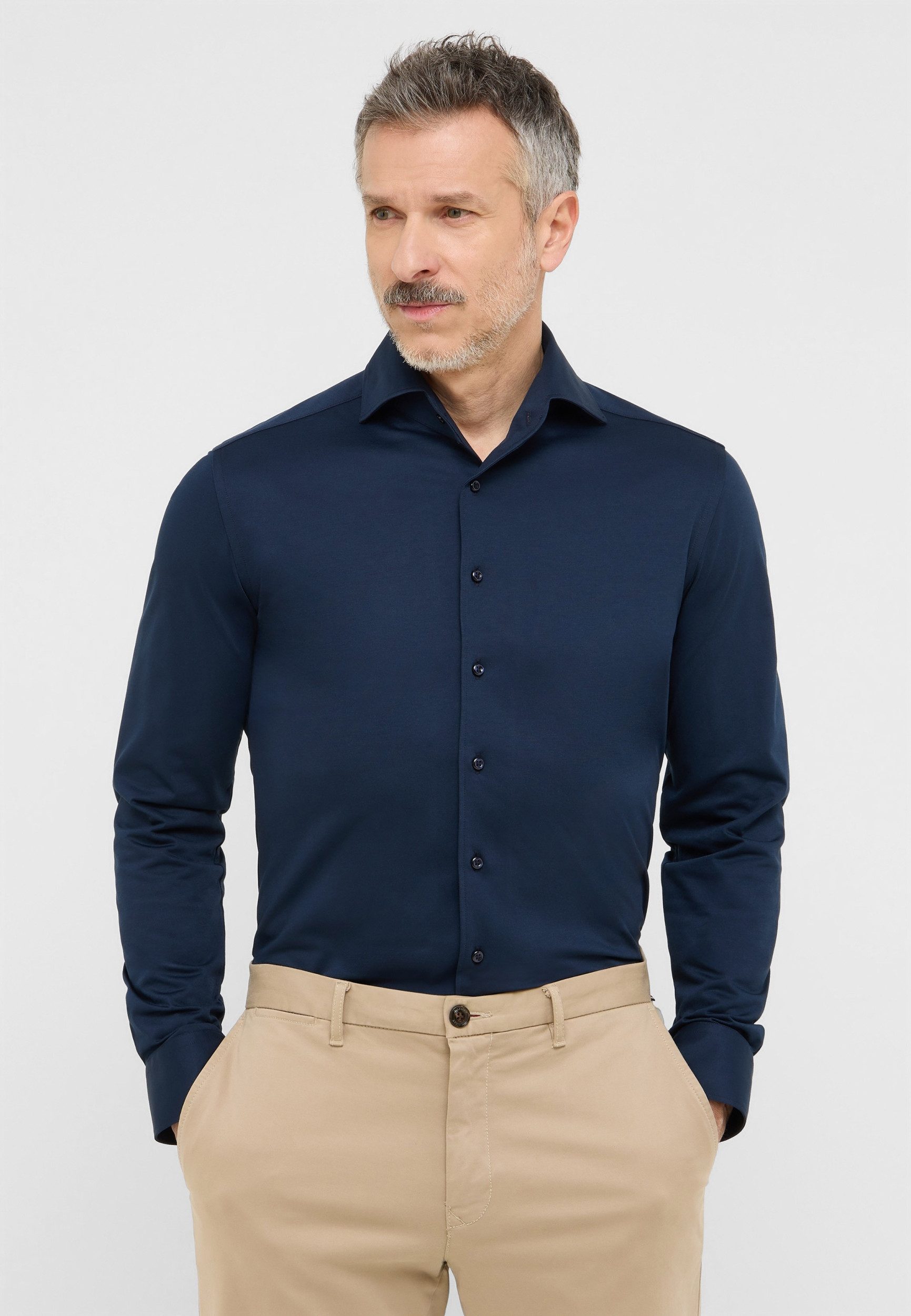Eterna Businesshemd – büggelleichtes Slim Fit Businesshemd – Langarm Hemd für