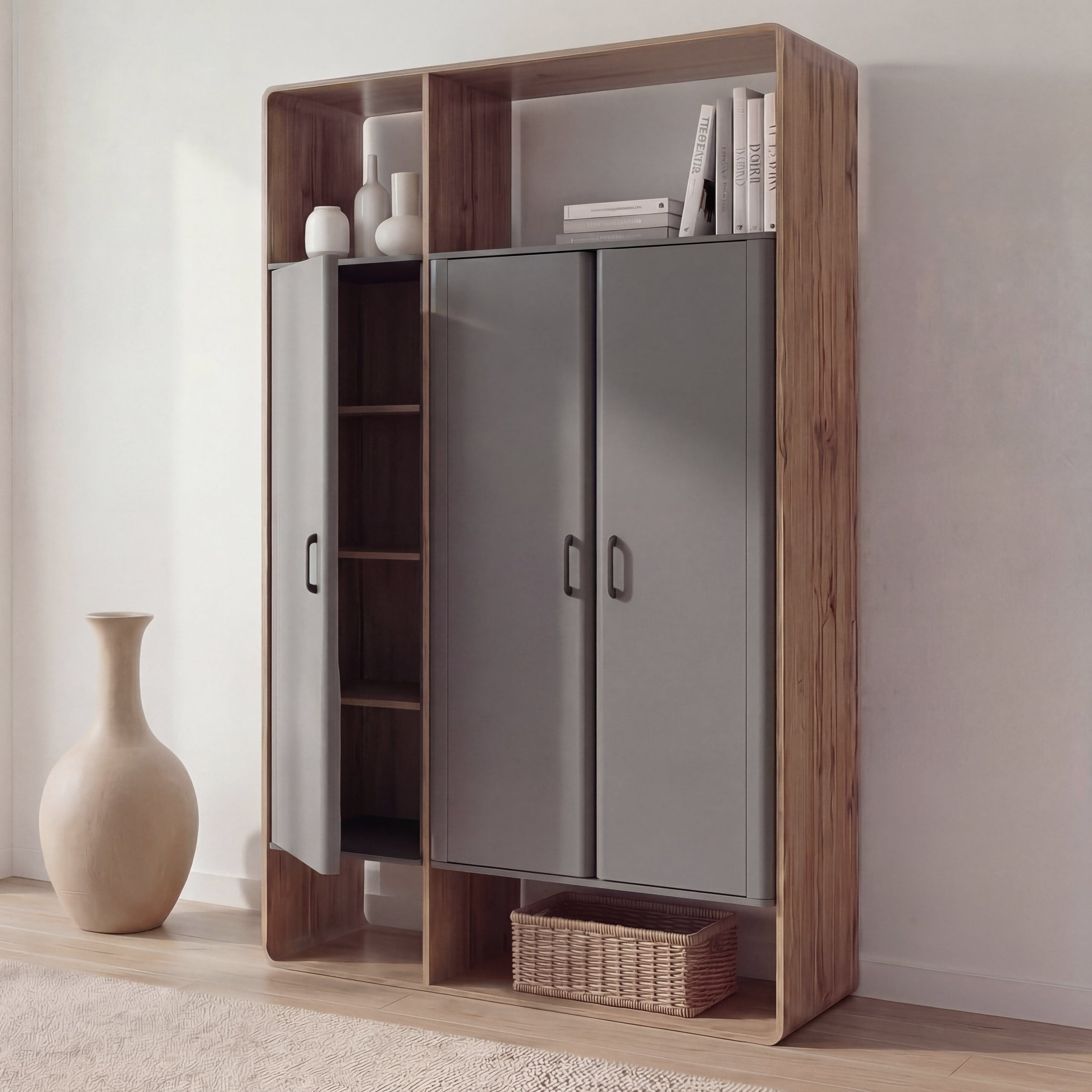 MCW Kleiderschrank MCW-P43-S Bodenschonende Filzgleiter für kratzfreien Stand