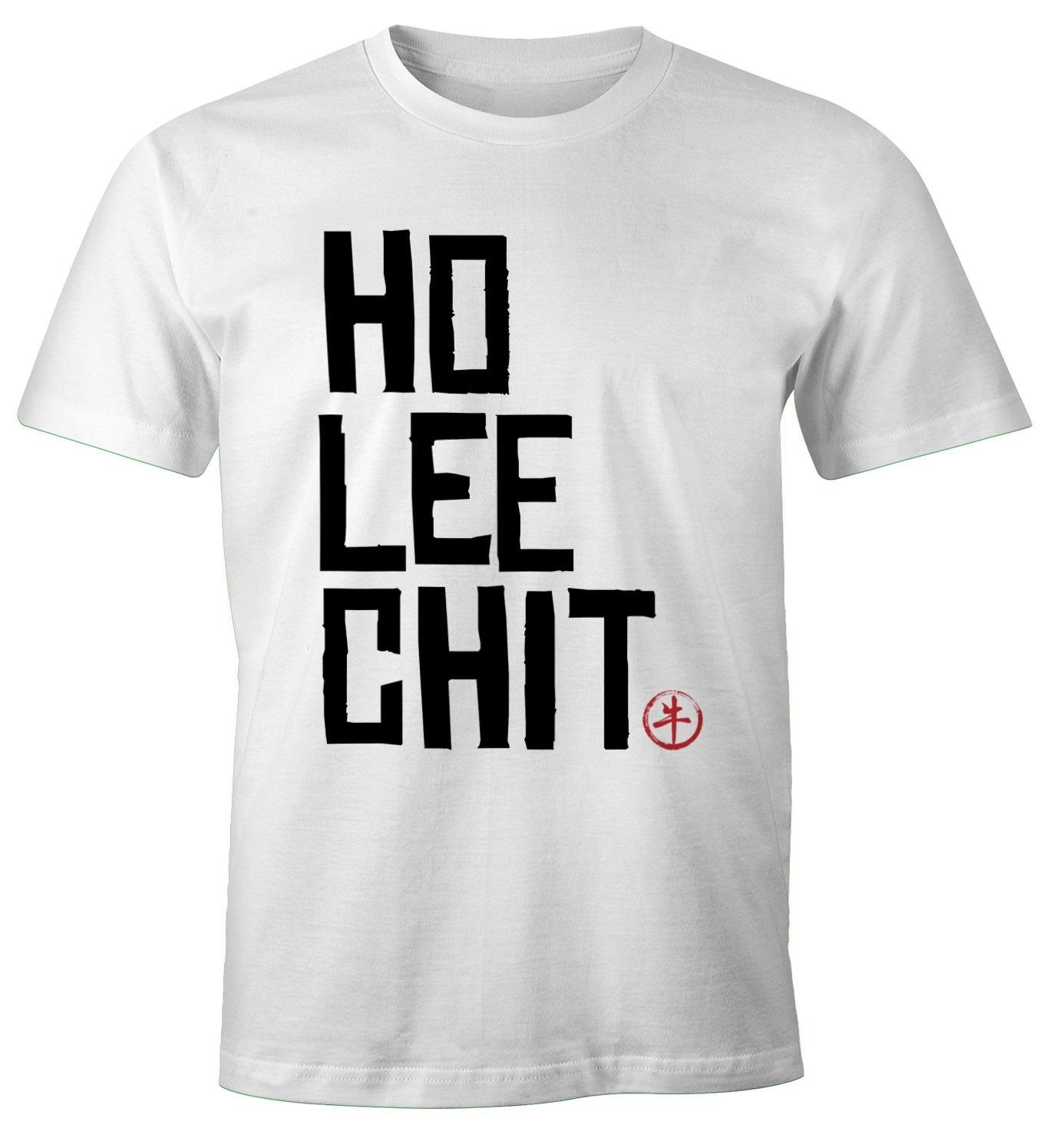 MoonWorks Print-Shirt Herren T-Shirt Spruch Ho Lee Chit Holy Shit Fun-Shirt Moonworks® mit Print