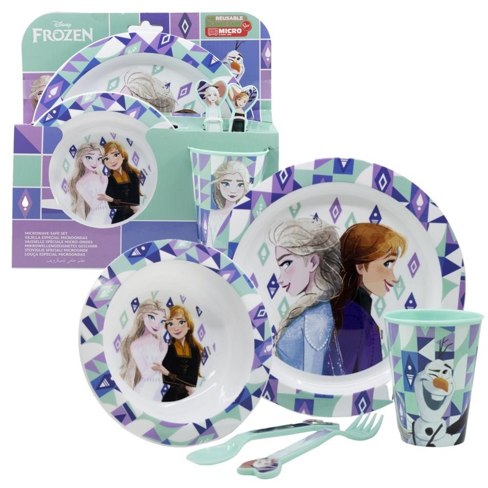 Kindergeschirr-Set 5-teiliges Geschirr-Frühstück-Set & Besteck Disney Frozen