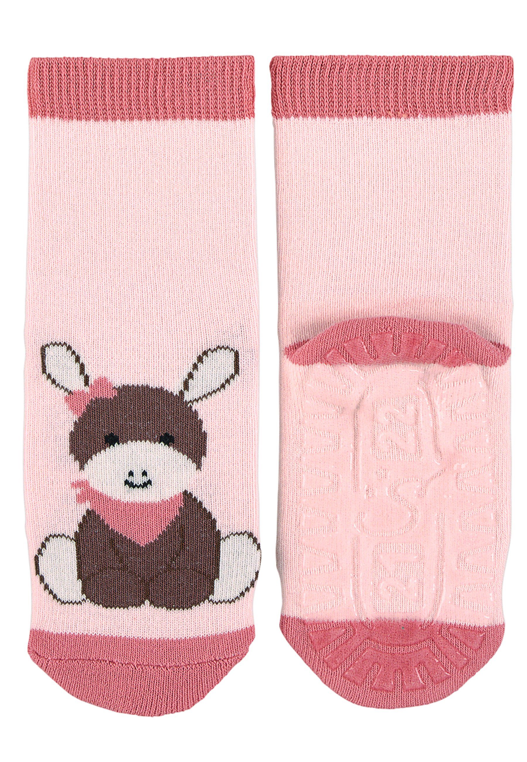 Sterntaler® ABS-Socken GOTS Fliesen Flitzer AIR Emmi Girl, 2er-Pack (GOTS 2er Pack Fliesensocken mit Anti-Rutsch-Sohle) waschbar
