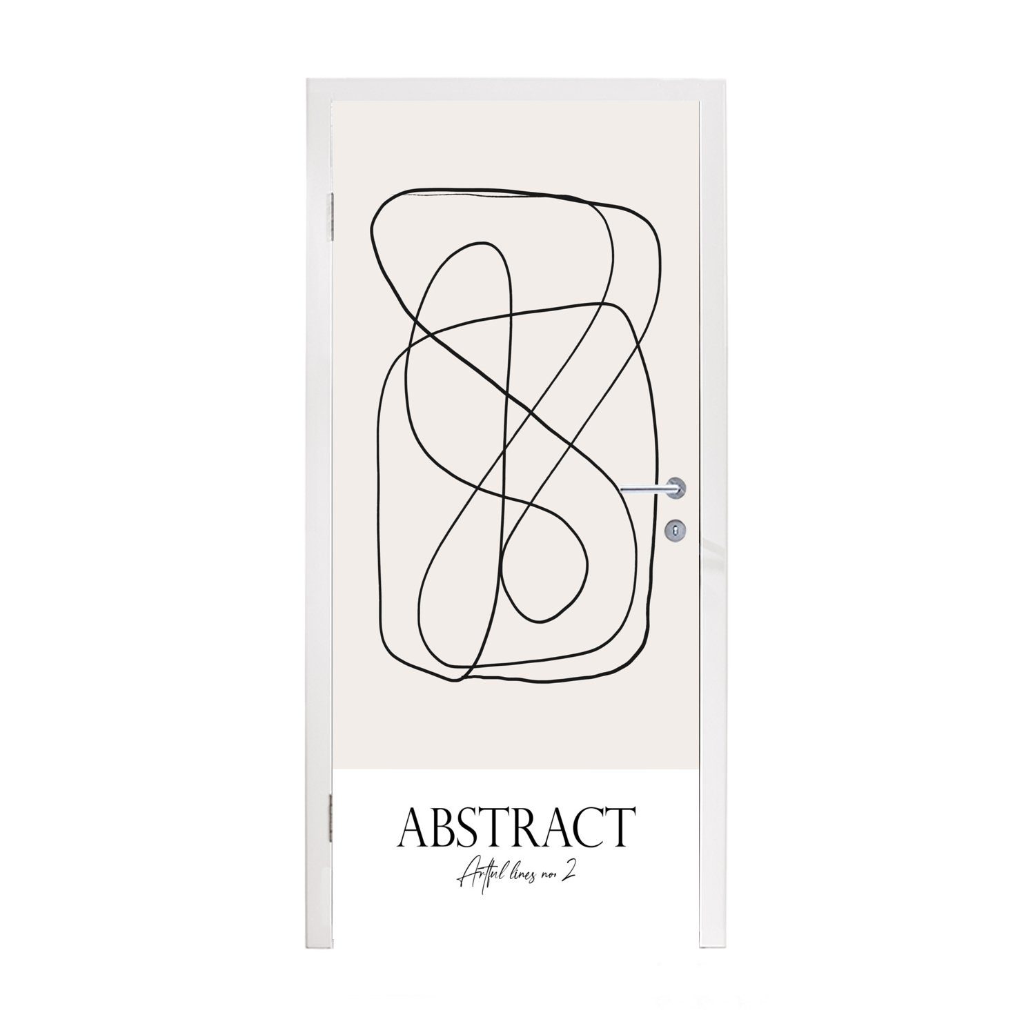MuchoWow Türtapete Kunst - Linienkunst - Abstrakt, Matt, bedruckt, (1 St), Fototapete für Tür, Türaufkleber, 75x205 cm
