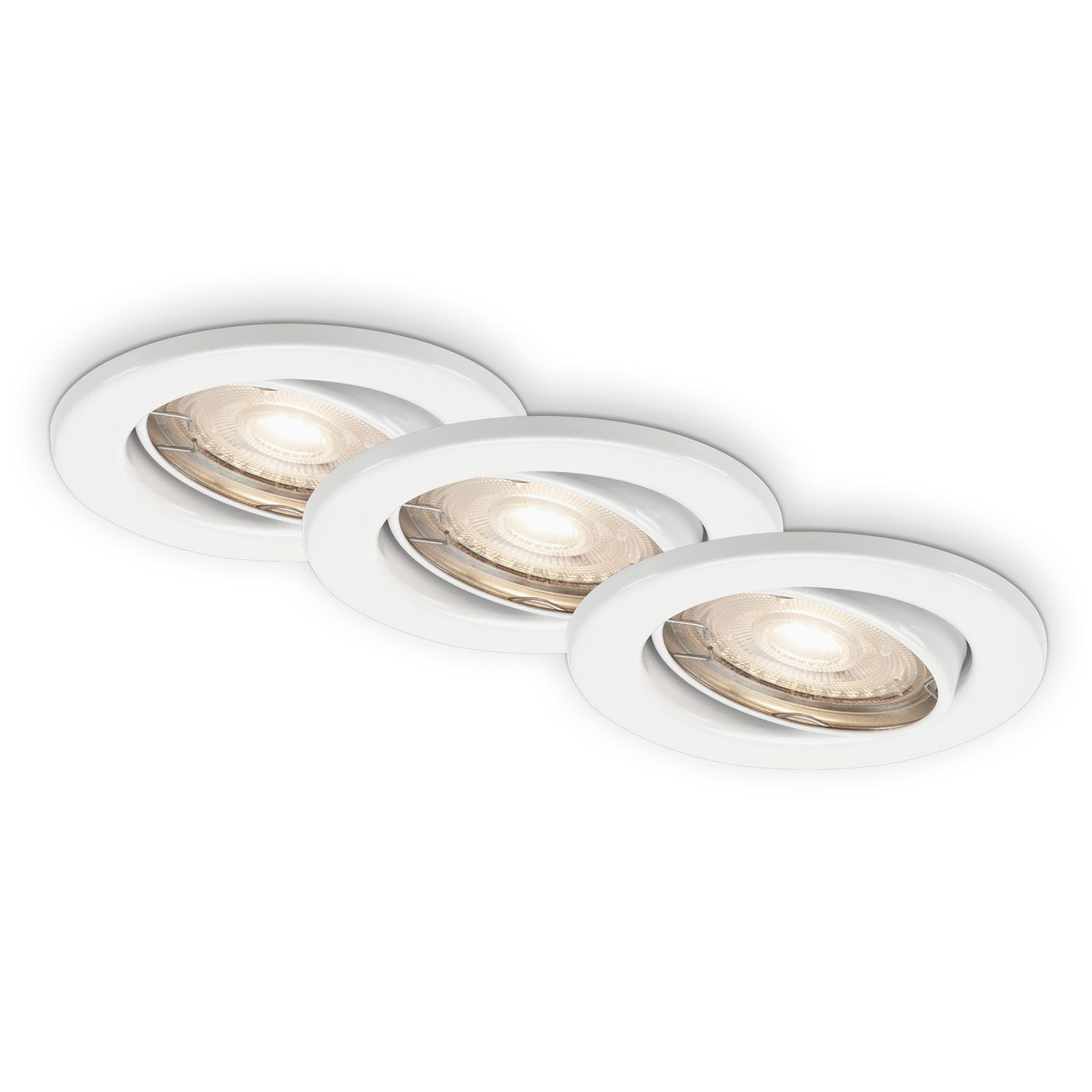 Briloner Leuchten LED Einbauleuchte 7220-036, LED wechselbar, Warmweiß, weiß, GU10, Einbaustrahler, Einbauspot