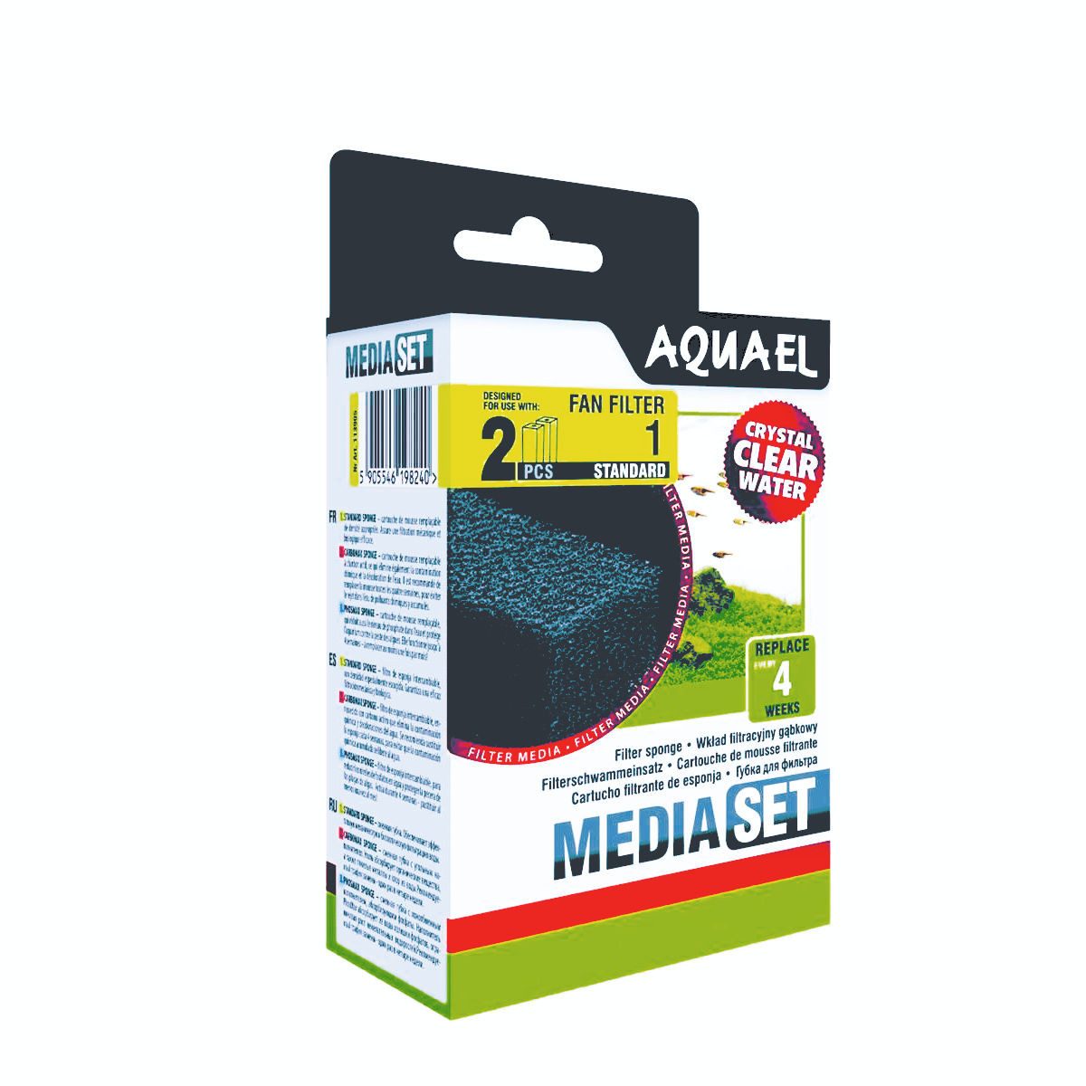 Aquael Aquariumfilter Filterschwamm, für Fan 1 Plus (2 Stück)