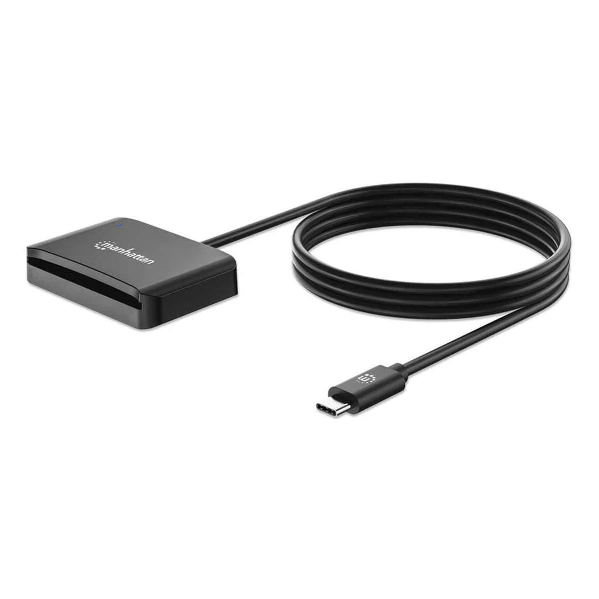 MANHATTAN Personalausweisleser Manhattan 102742 Smart-Card-Lesegerät USB USB Typ-C Schwarz
