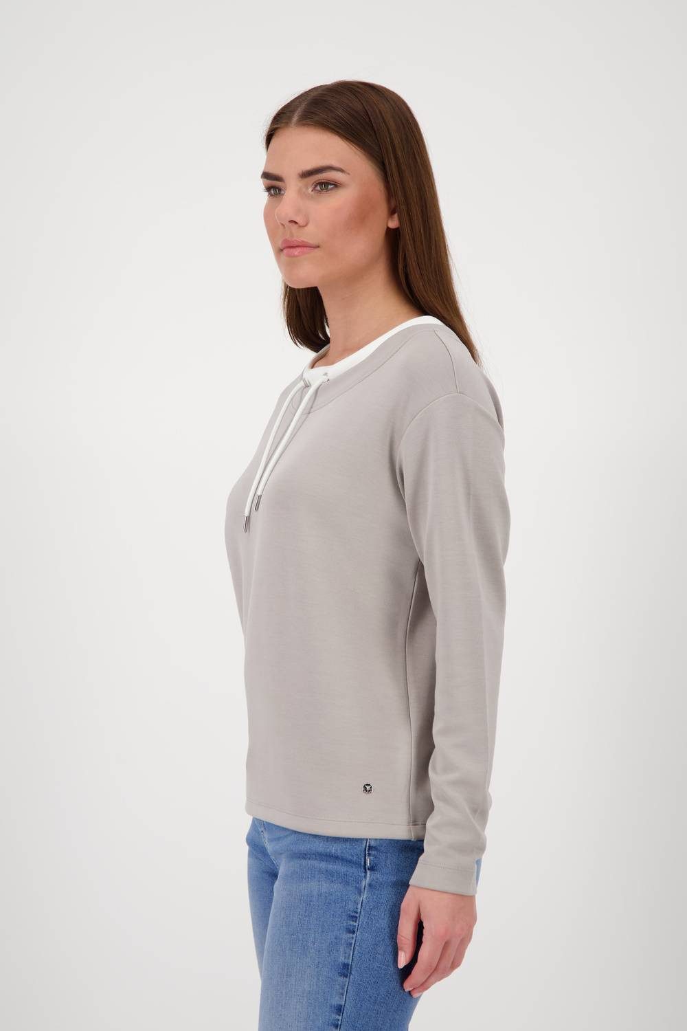 Monari Sweatshirt Schmuckdetails Tunnelzug mit Bindeband günstig online kaufen