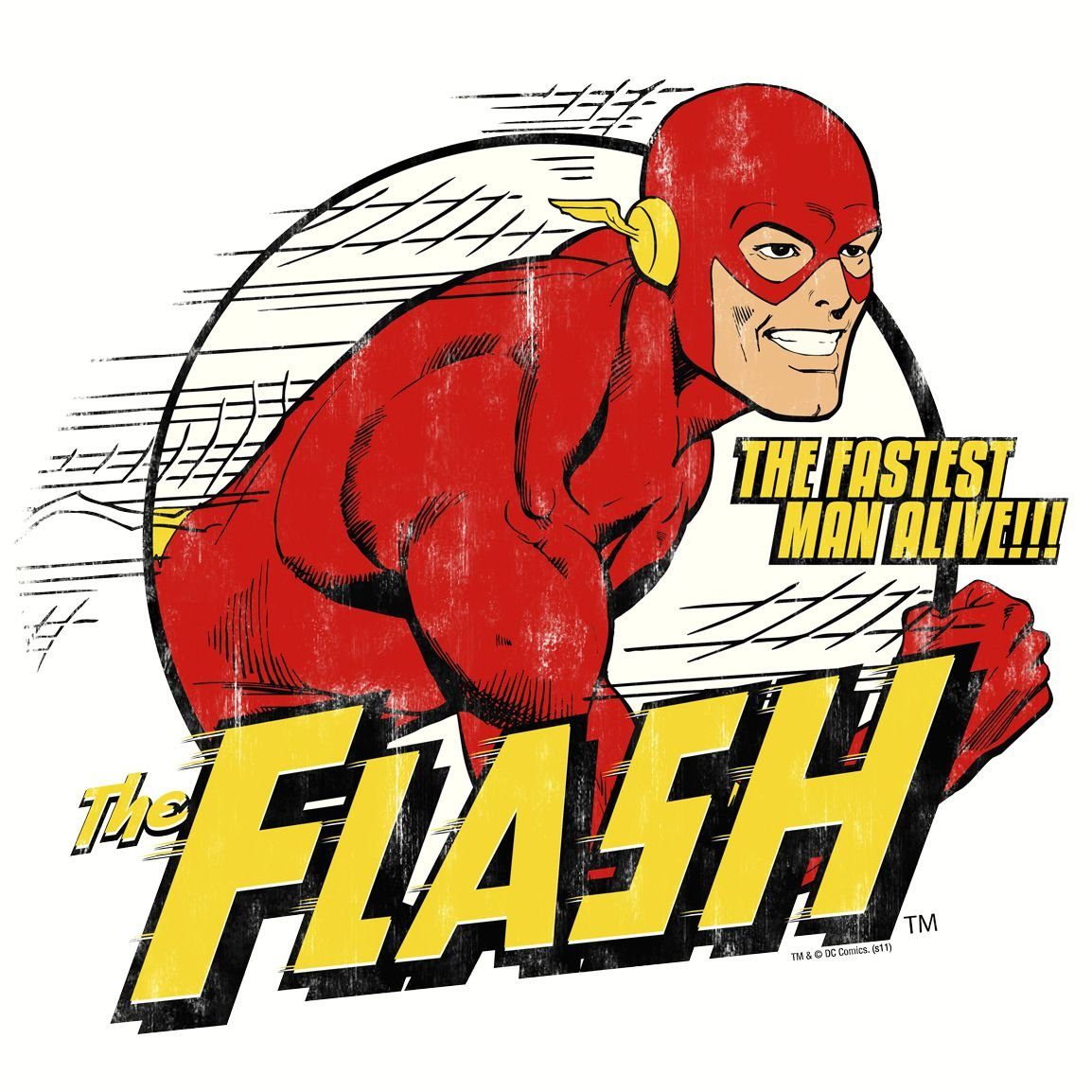 mit Alive Flash-Print T-Shirt Man Fastest altweiß tollem The The LOGOSHIRT