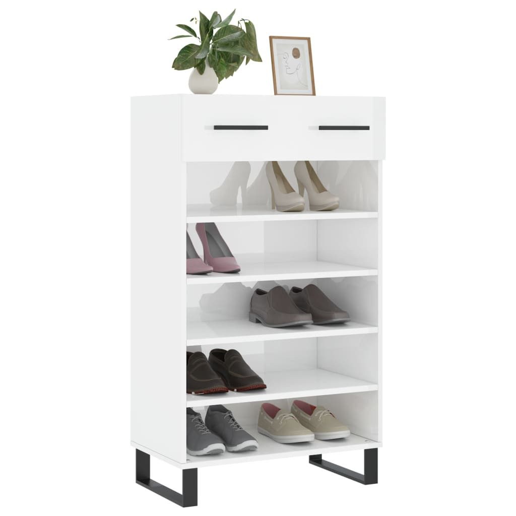 vidaXL Schuhschrank Schuhschrank Hochglanz-Weiß 60x35x105 cm günstig online kaufen