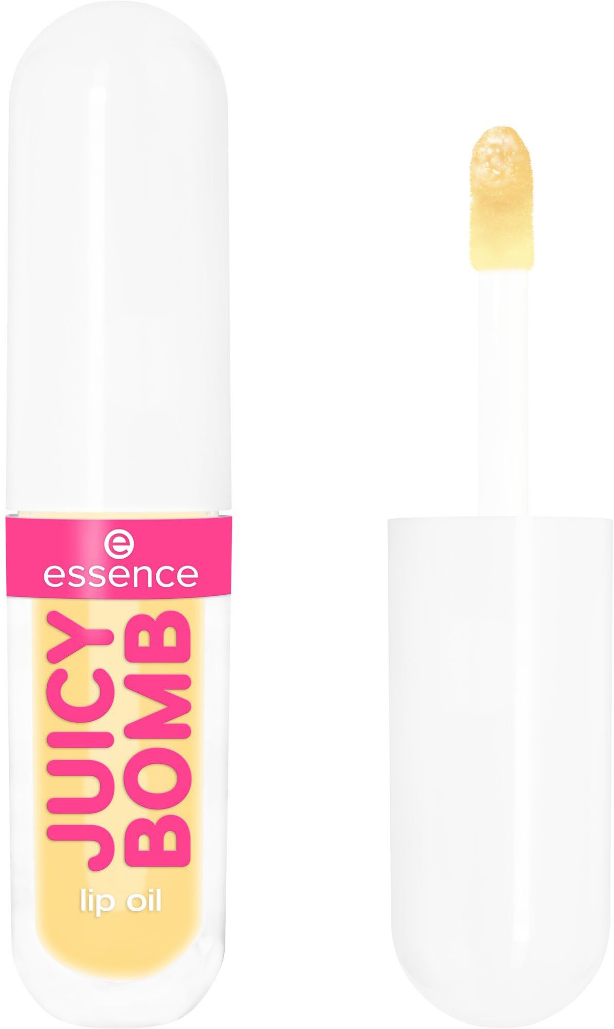 Essence Блиск для губ JUICY BOMB PARTY lip oil, 4-tlg., Pflegende Ölformel, nicht-klebendes, glänzendes Finish, Apfelduft.