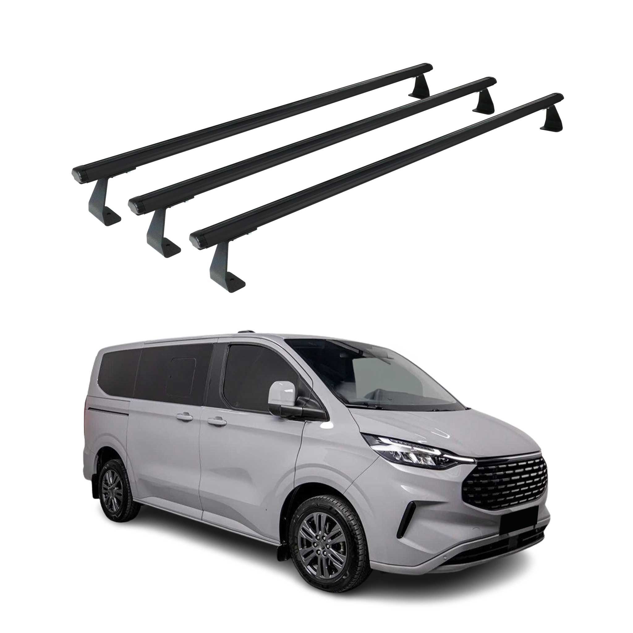 OMAC Dachträger Gepäkträger für Volkswagen Transporter T7 2024-2025 Schwarz Alu 3 tlg (3-St), Wasserbeständig,Abnehmbar,Multifunktional,Schwerbeanspruchbar