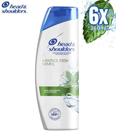 Head & Shoulders Haarshampoo Menthol Fresh 2 in 1 Anti-Schuppen Haar Shampoo, 6-tlg.