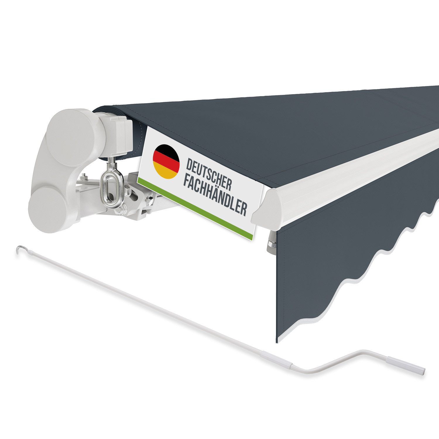 empasa Gelenkarmmarkise "START" manuelle Markise für Balkon, Aluminium-Gestell in weiß