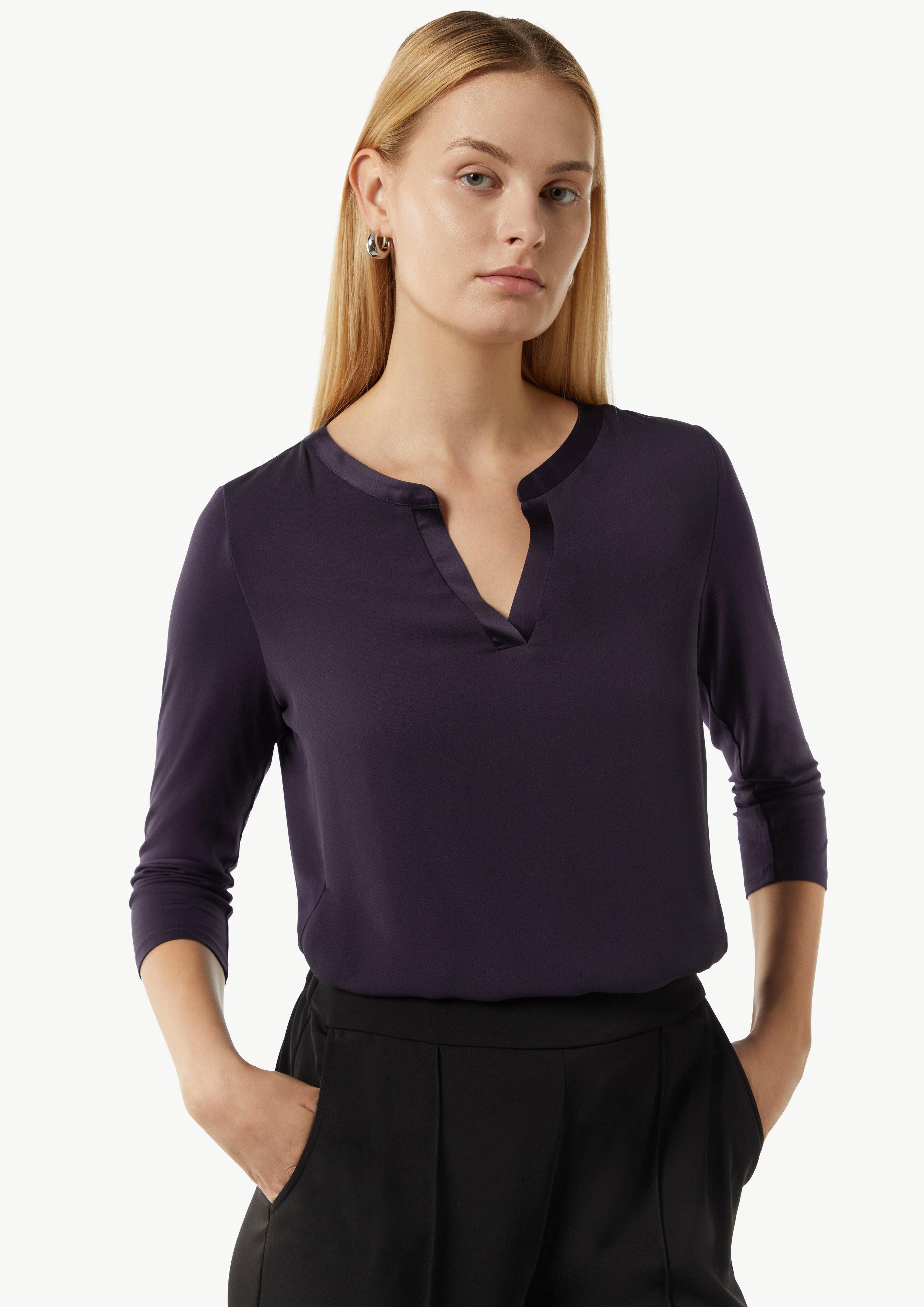 Comma Shirttop Shirt mit Satinblende im günstig online kaufen