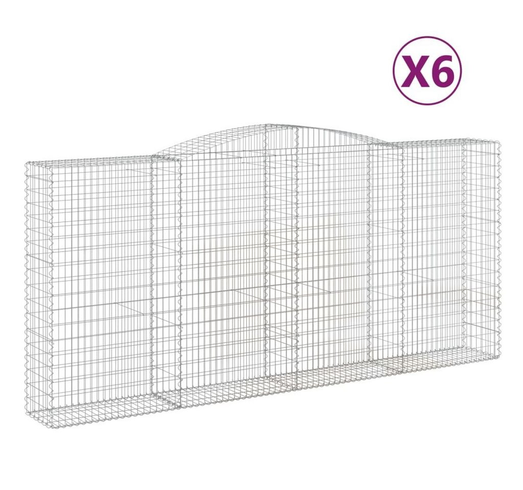 Thumbnail - vidaXL Blumentopf Gabionen mit Hochbogen 6 Stk. 400x50x180/200cm Verzinktes Eisen (6 St)