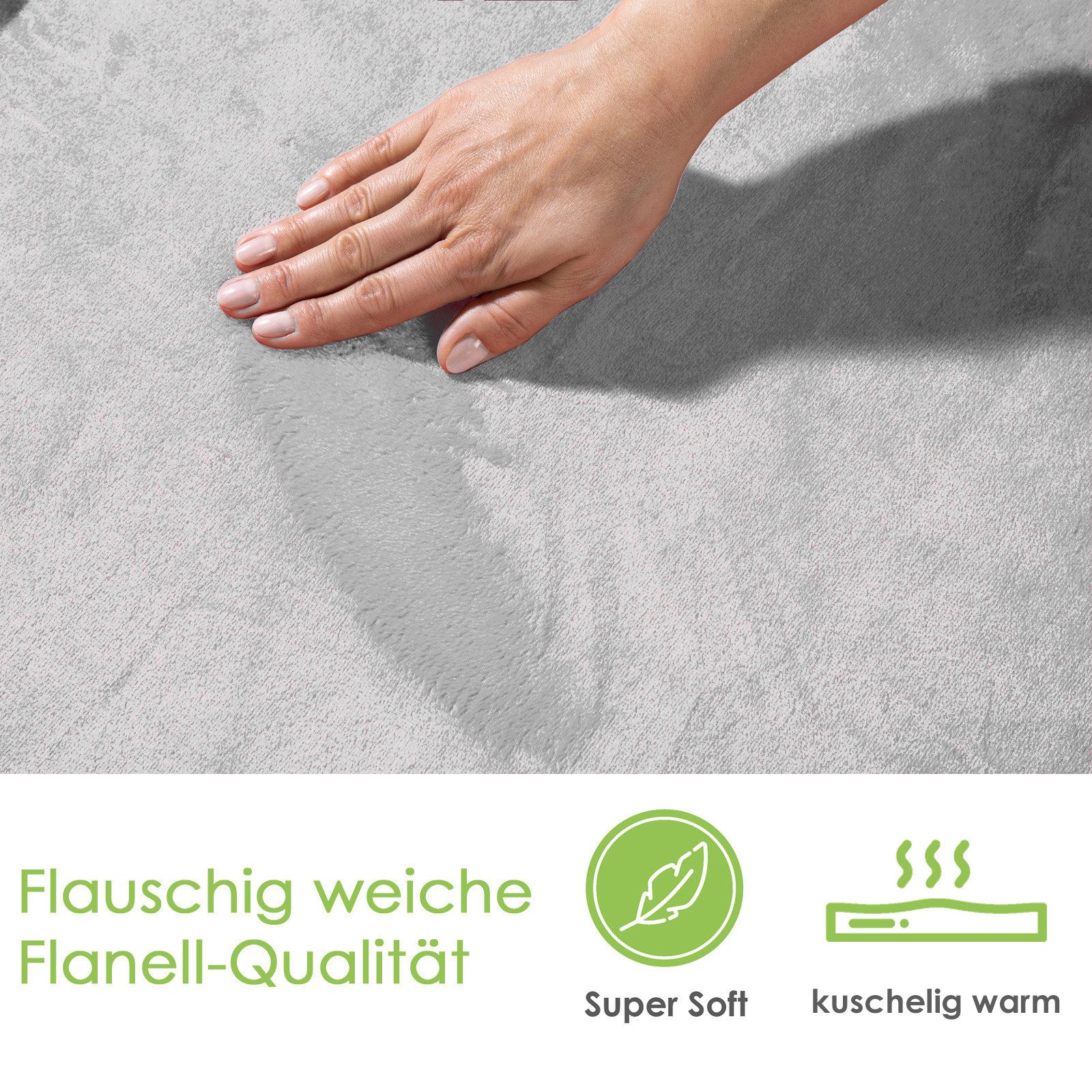 heimtexland Bettwäsche Super Soft Wende Bettwäsche Teddy Plüsch Bettbezug, Microfaser, 2 teilig, Cashmere Like I kuschelig weich I 135x200 mit Reißverschluss