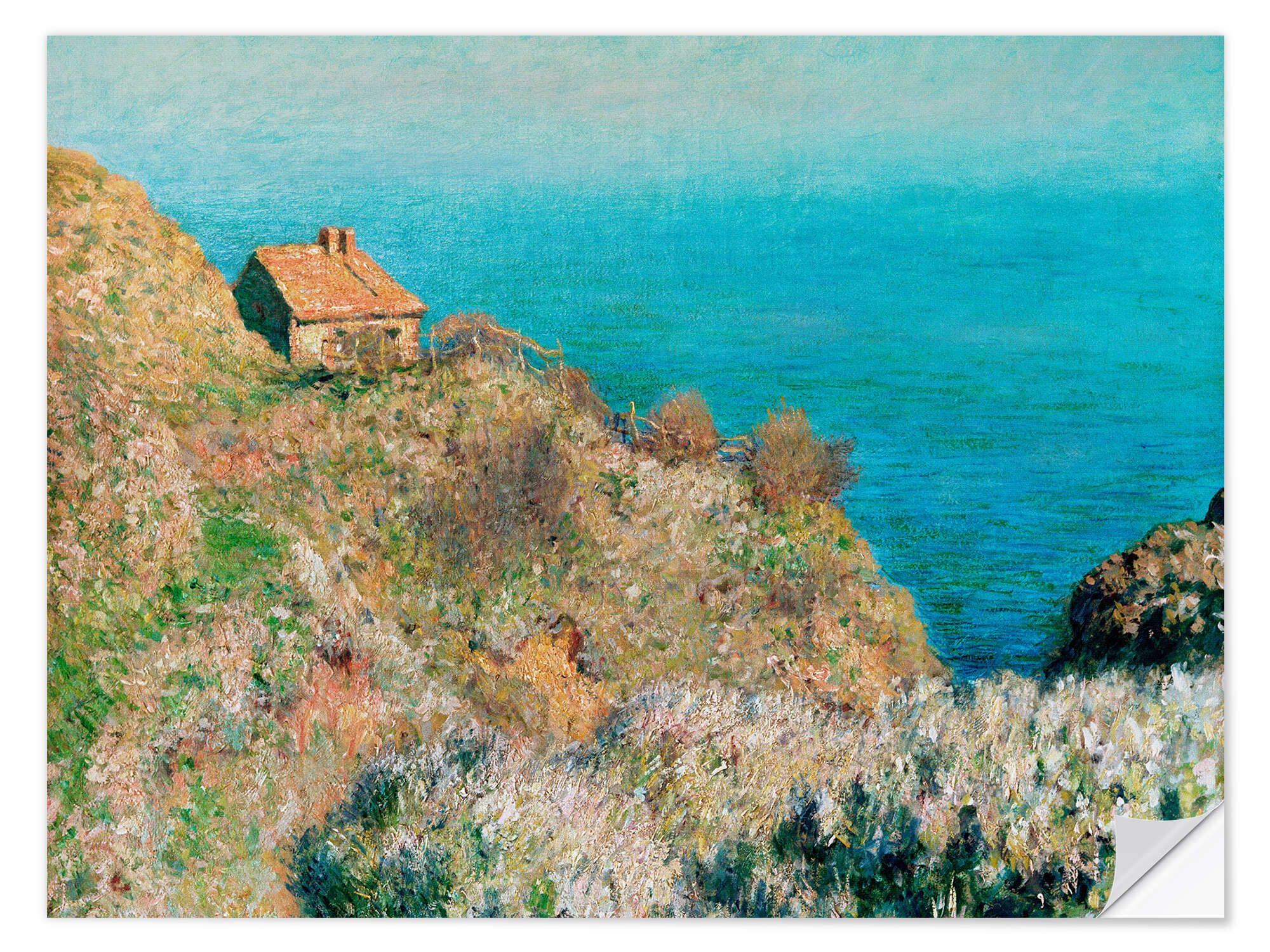 Posterlounge Wandfolie Claude Monet, Das Fischerhaus, Varengeville, Wohnzimmer Malerei