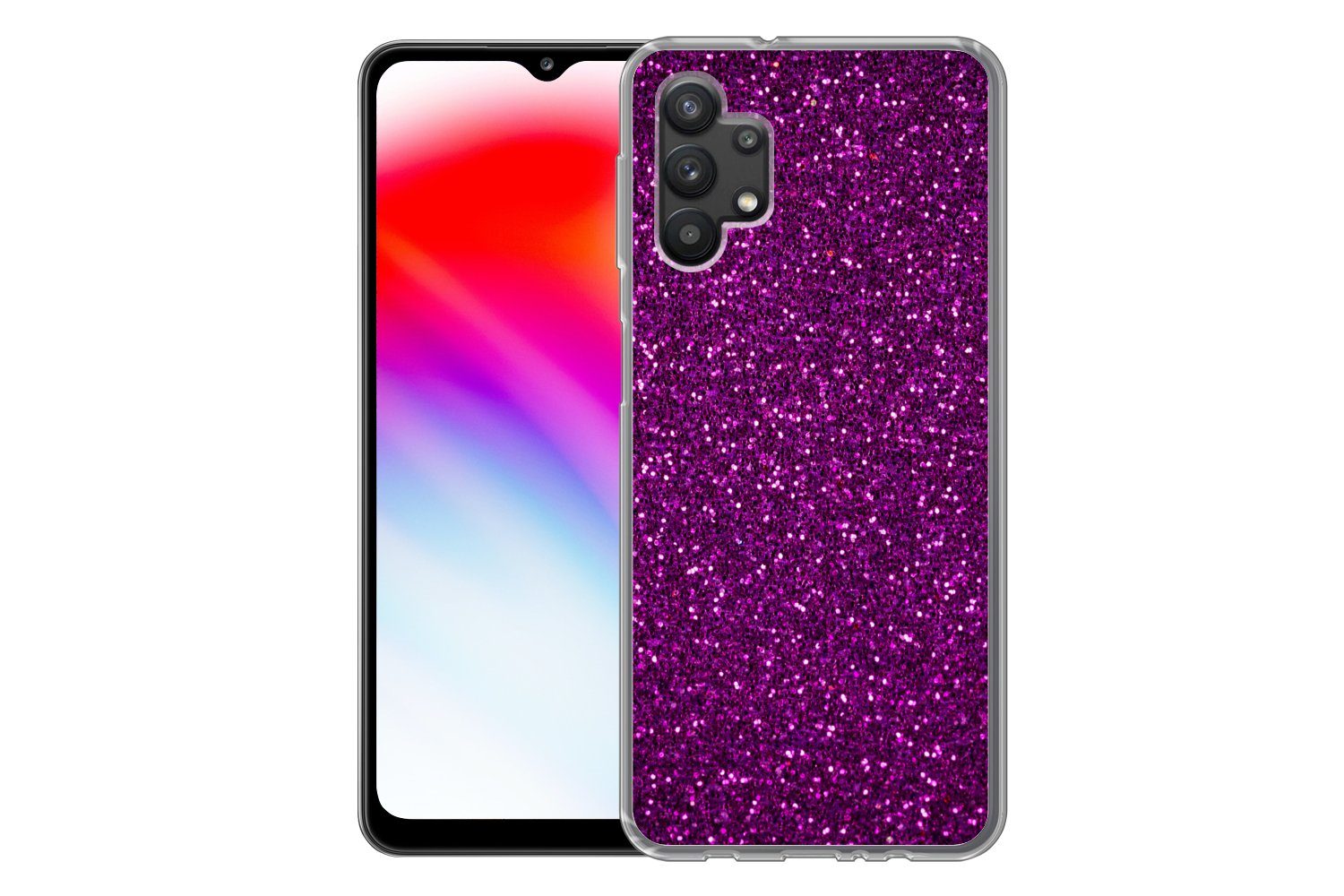 MuchoWow Handyhülle für Samsung Galaxy A32 5G Lila - Rosa - Muster - Abstrakt, Smartphone-Bumper, Print, Handy Schutzhülle Dünn