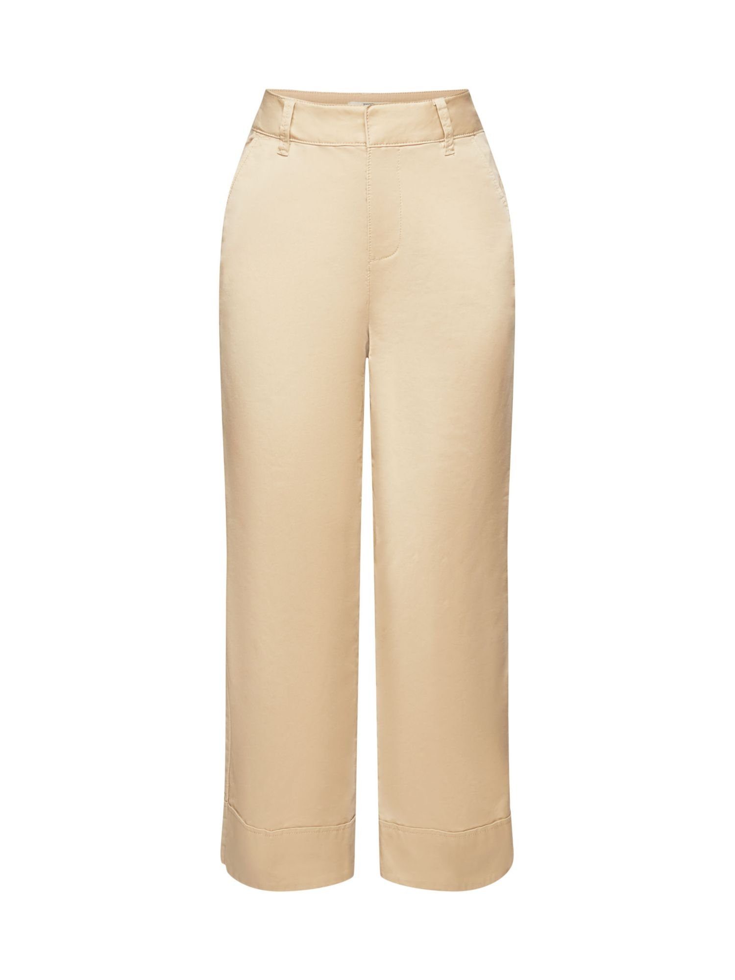 Esprit Chinohose High-Rise-Chino mit geradem SAND Bein