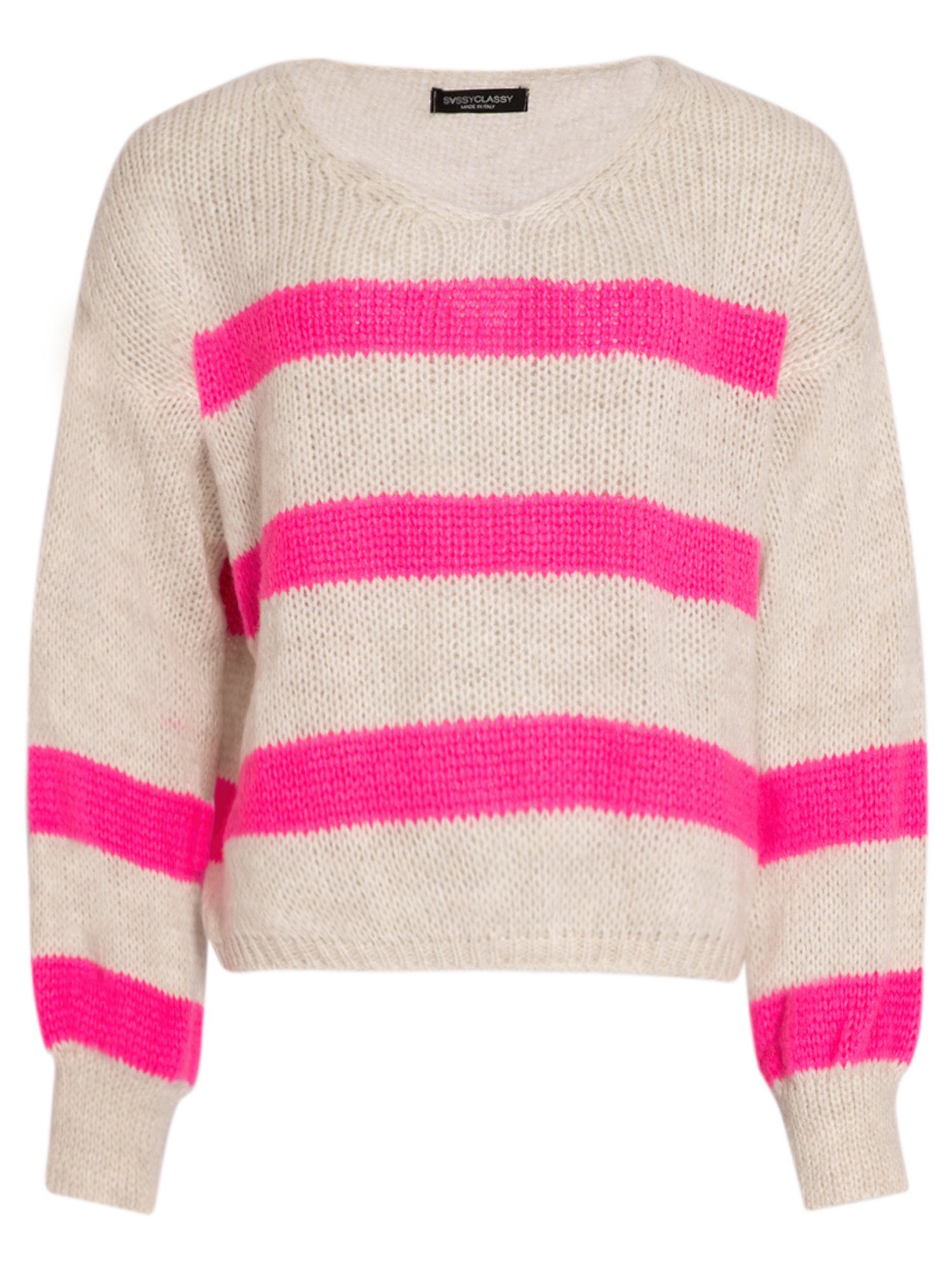 SASSYCLASSY Strickpullover Oversize Pullover Damen mit V-Ausschnitt Elegant günstig online kaufen