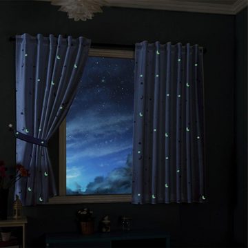 Vorhang, Gardinenbox, Multifunktionsband (1 St), blickdicht, Schal blickdicht Motiv Sterne Monde fluoreszierend leuchtend Universalband 20495