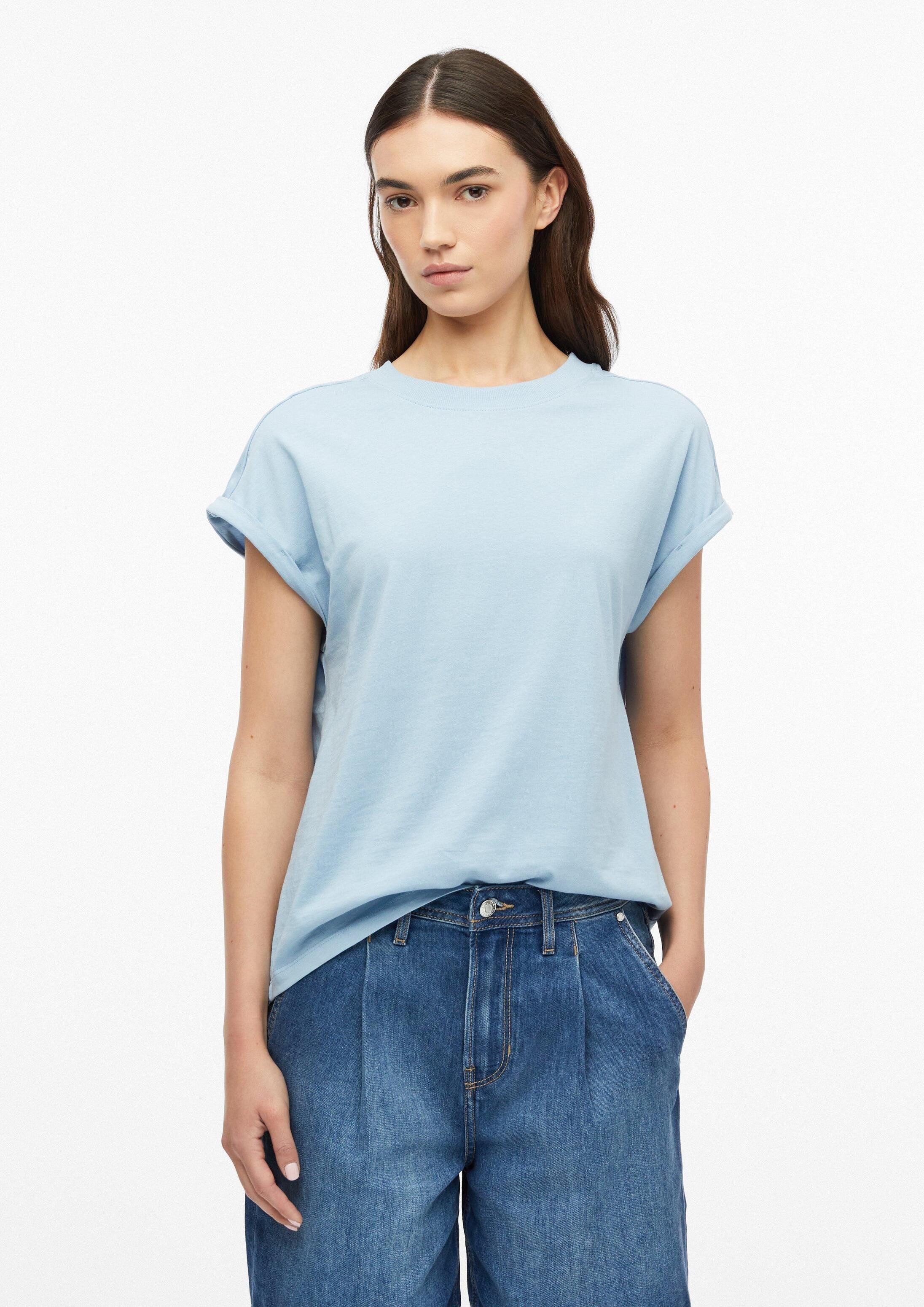 s.Oliver Kurzarmshirt T-Shirt T-Shirt mit überschnittenen Schultern und Turn-up