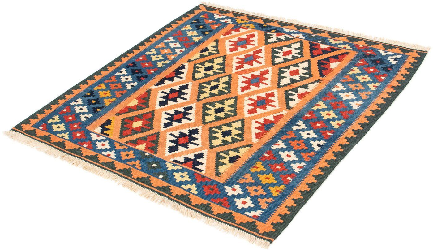 Wollteppich Kelim - Oriental quadratisch - 103 x 100 cm - hellbraun, morgenland, quadratisch, Höhe: 6 mm, Wohnzimmer, Einzelstück