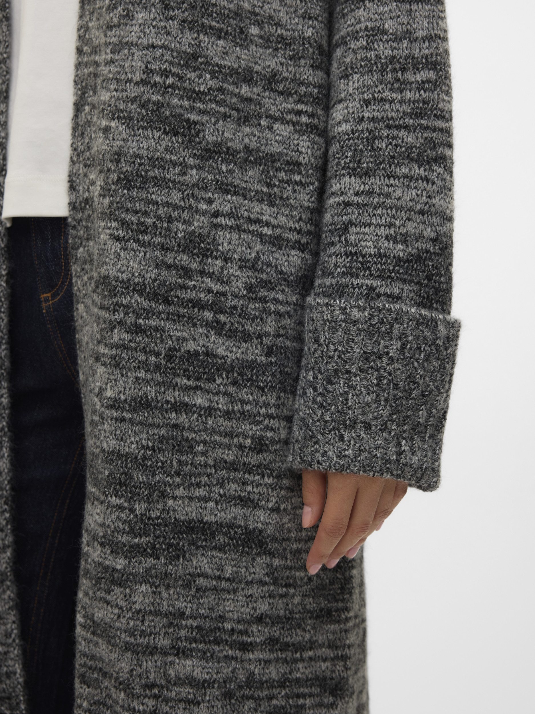 Vero Moda Strickweste VMPHILLIS LS LONG OPEN CARDIGAN GA Black/FOREVER