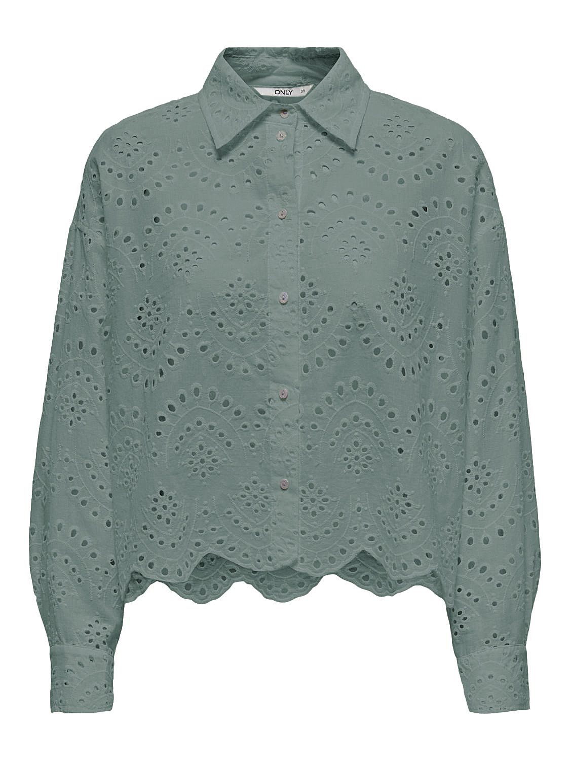 ONLY Blusenshirt lockeres Muschelsaum ONLVALAIS L/S günstig online kaufen