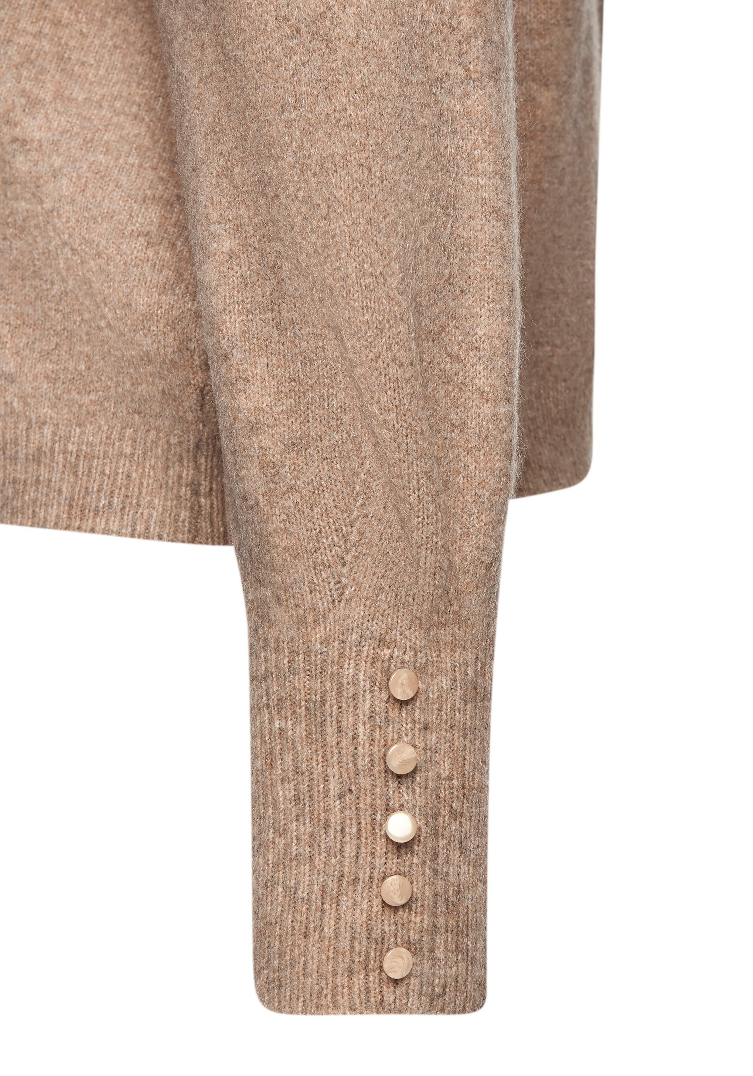 LASCANA Rundhalspullover mit Zierknöpfen an den langen Ärmelbündchen Winterpullover, kuscheliges Basicpullover, softer Strickpullover – Bild 5 von 5