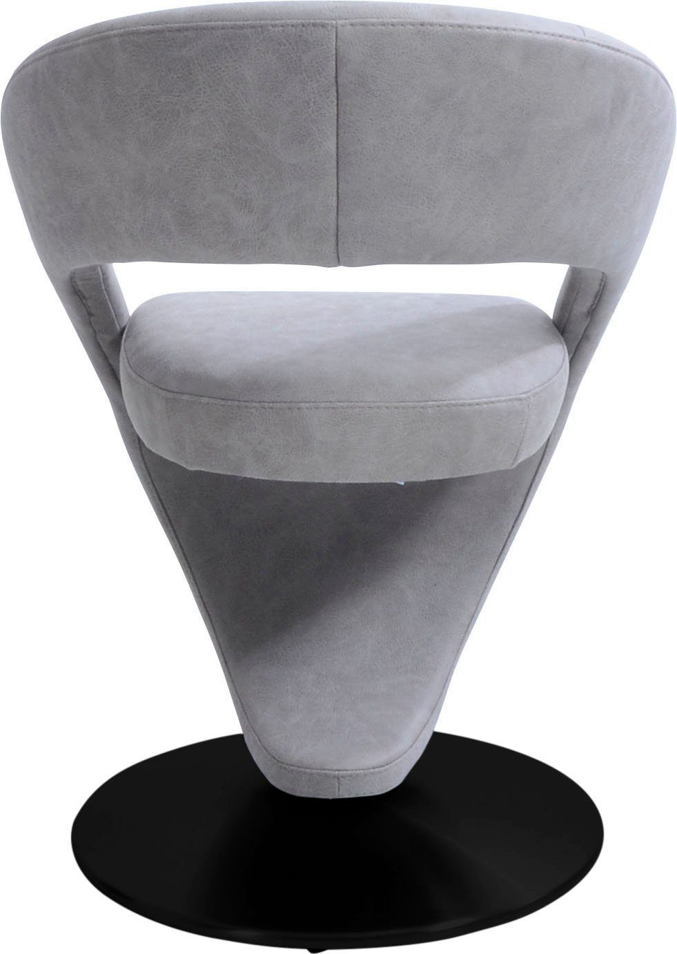 K+W Komfort & Wohnen Drehstuhl Wave, Design-Drehstuhl, schwarzer Drehteller
