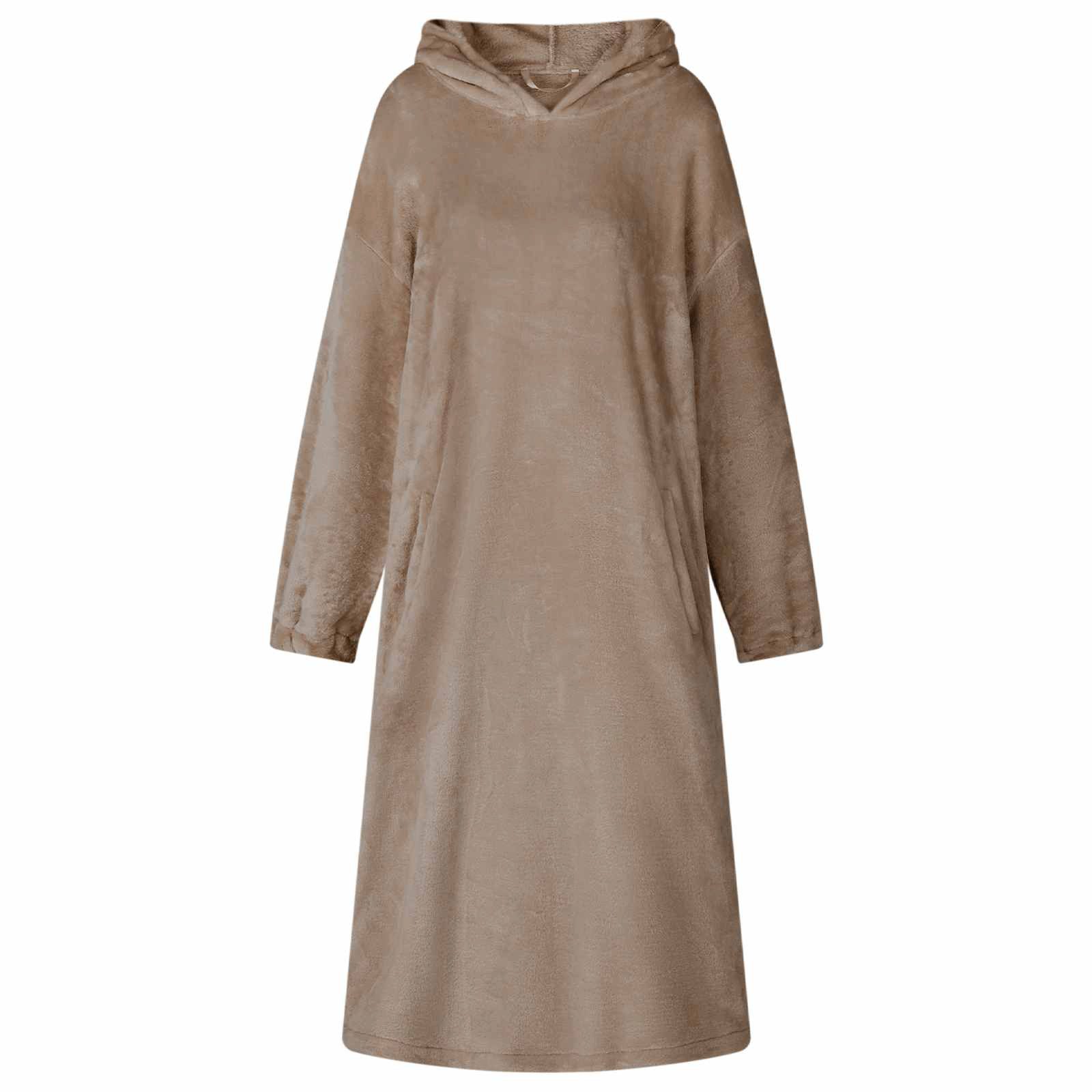 Unisex-Bademantel Decken-Hoodie Kamel M Flanell