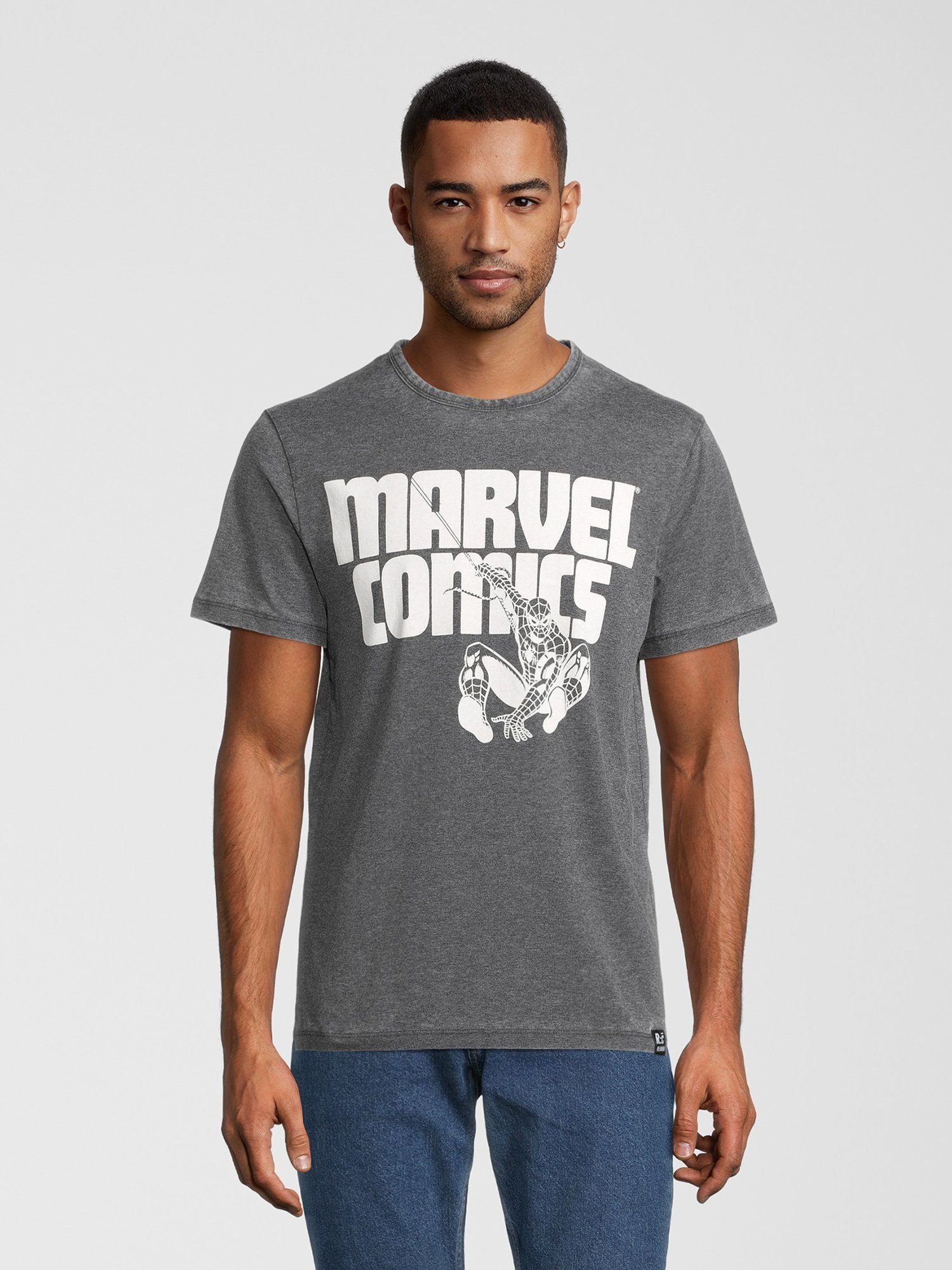 Comics T-Shirt Recovered Spidey zertifizierte Charcoal Marvel GOTS Bio-Baumwolle