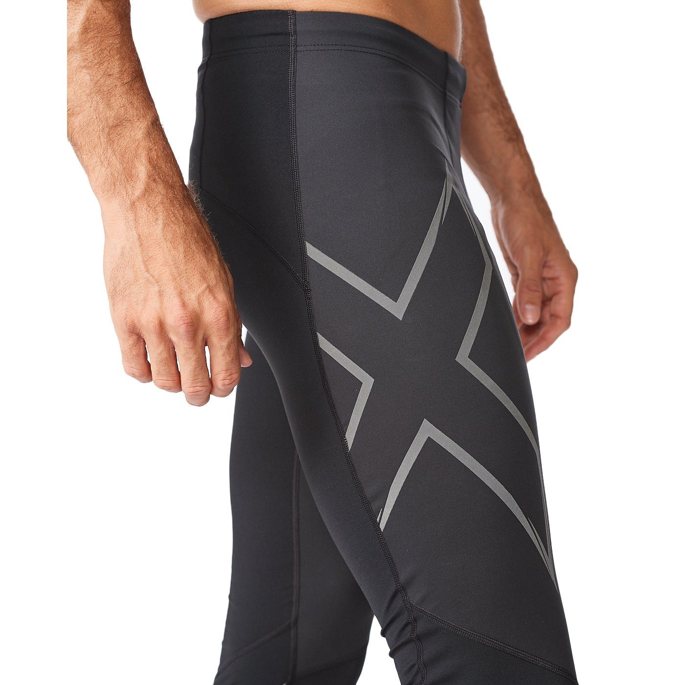 2xU Sporthose lang Flache Ausgezeichnete Shield Kompression – Nähte Ignition Compression Mid-Rise (1-tlg) Tights – Laufhose