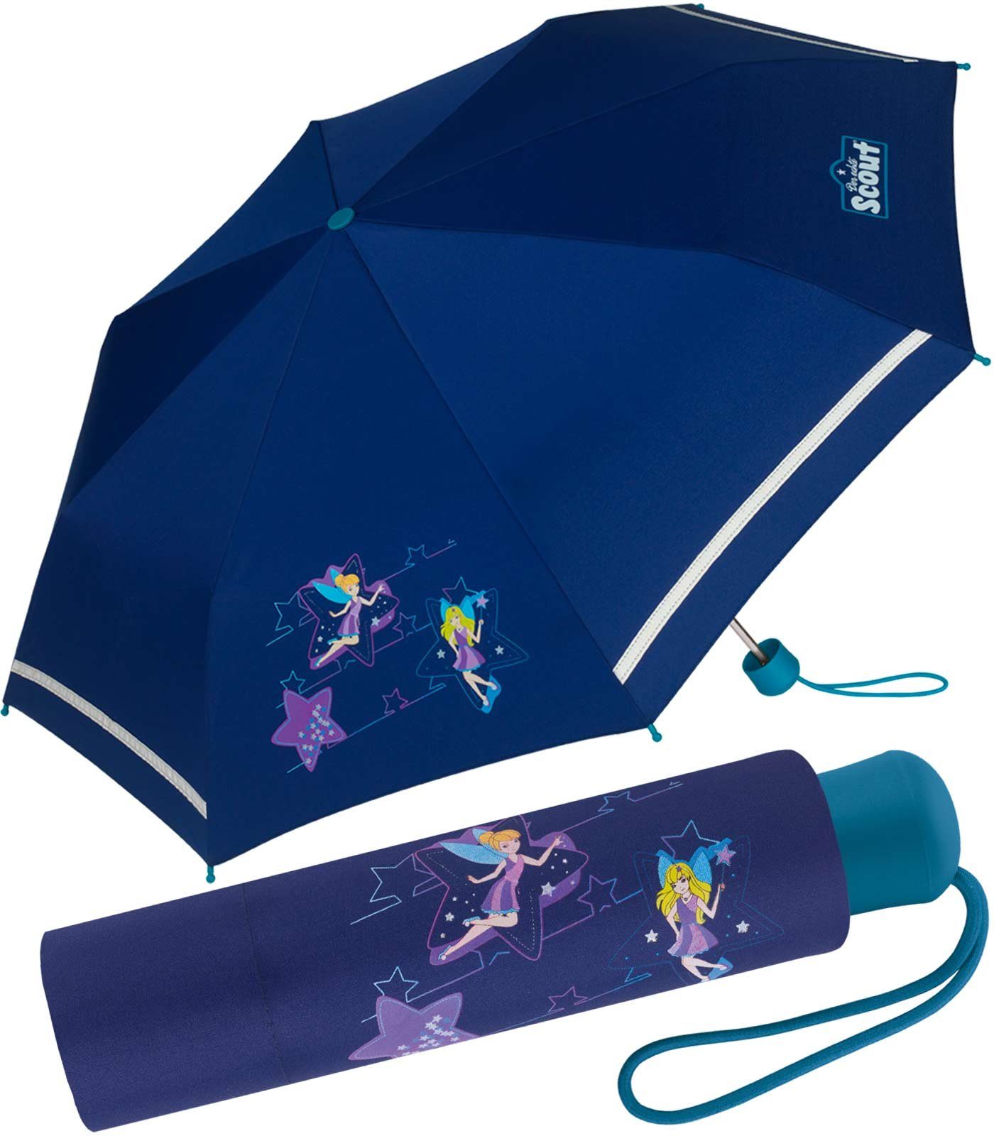 Taschenregenschirm Mini reflektierend für gemacht leicht extra Kinder bedruckt, Kinderschirm Scout