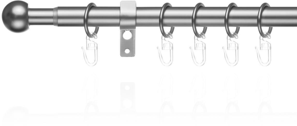 Gardinenstange Gardinenstange Kugel, 20 mm, ausziehbar, 1 läufig 130 - 240  cm, LICHTBLICK ORIGINAL, Ø 20 mm, 1-läufig, ausziehbar, Metall, Einläufige  Vorhangstange mit Ringen für Gardinen und