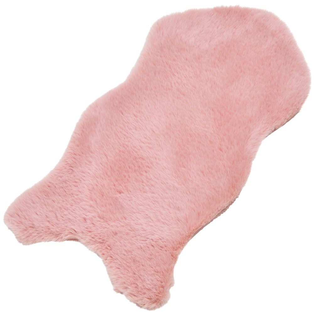 matches21 HOME & HOBBY Fellteppich Kleines kurzflor Deko-Fell als Fell-Imitat in 50 x 25 cm rosa pink, Höhe: 20 mm, Flauschiges Kunstfell als Fell-Teppich Stuhl-Überwurf Sitzauflage