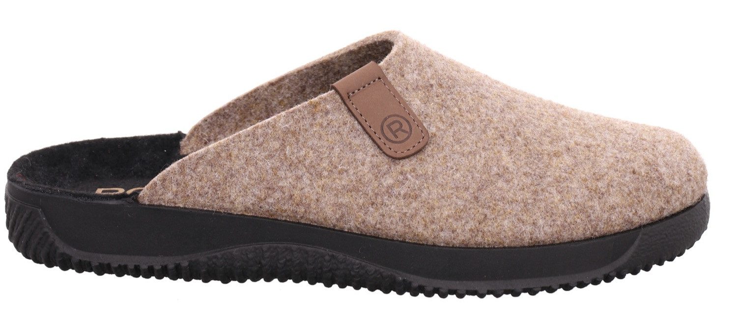 Rohde SOLTAU-H Pantoffel Hausschuh, Schlappen, Clog mit seitlichem Label