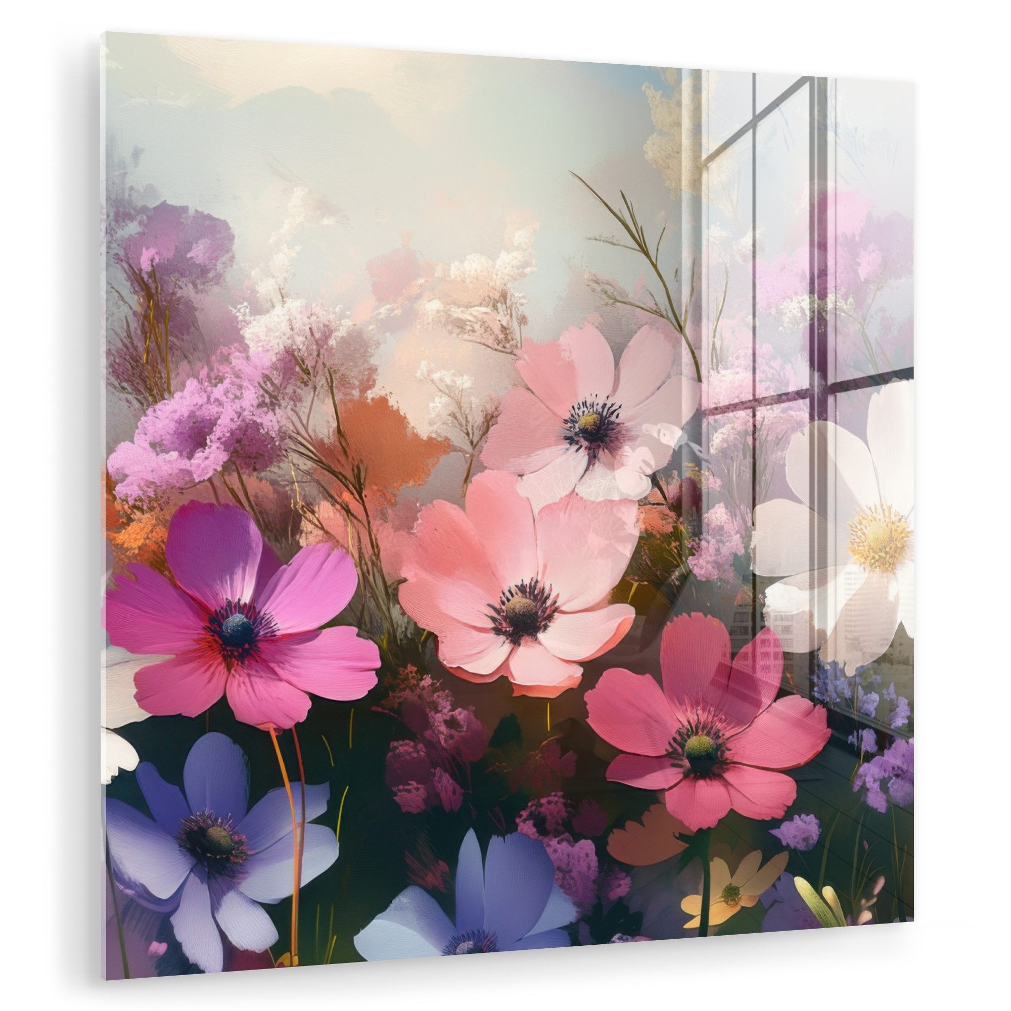 MuchoWow Acrylglasbild Blumen - Bunt - günstig online kaufen