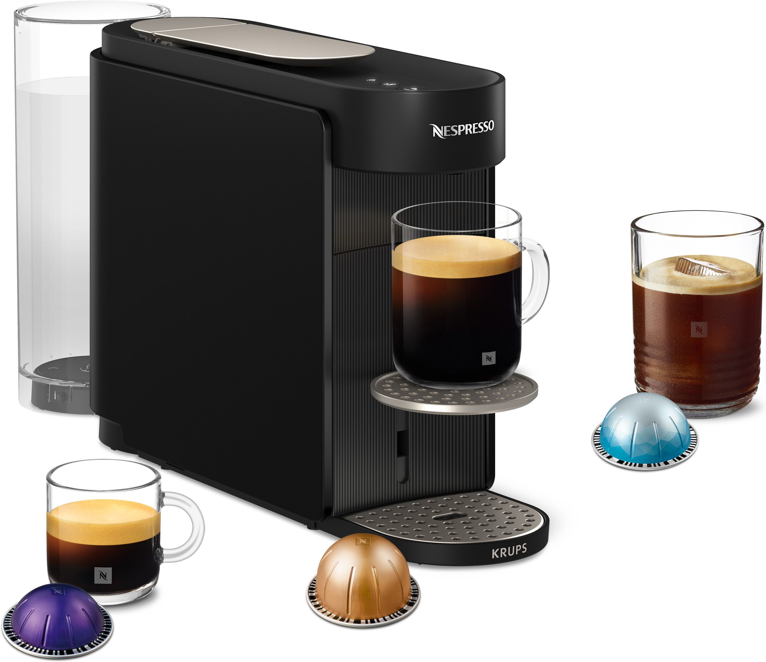 NESPRESSO Kapsel-/Kaffeepadmaschine Vertuo Up, schlankes Design, Coffee Creations Modus, Auto-Off, 1,4 l Wassertank