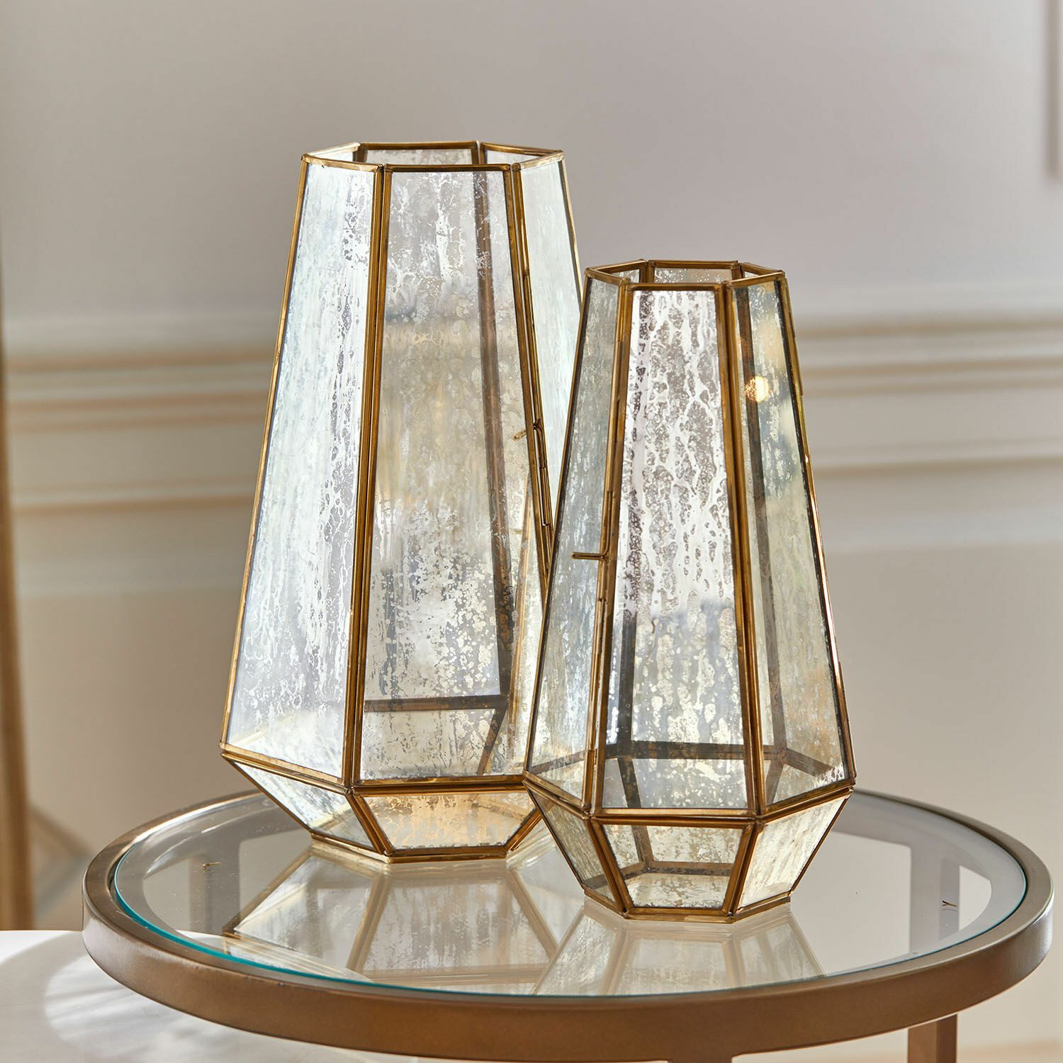 Mirabeau Windlicht Windlicht 2er Set Mouniza messing (2er Set, 2er Set)