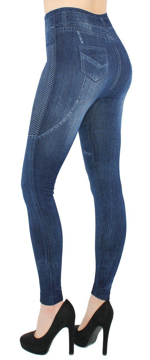 Gefüttert WL153-Buttonsprint Gefüttert Thermoleggings Jeggings Damen dy_mode Thermo Innenfutter Thermoleggings Leggings