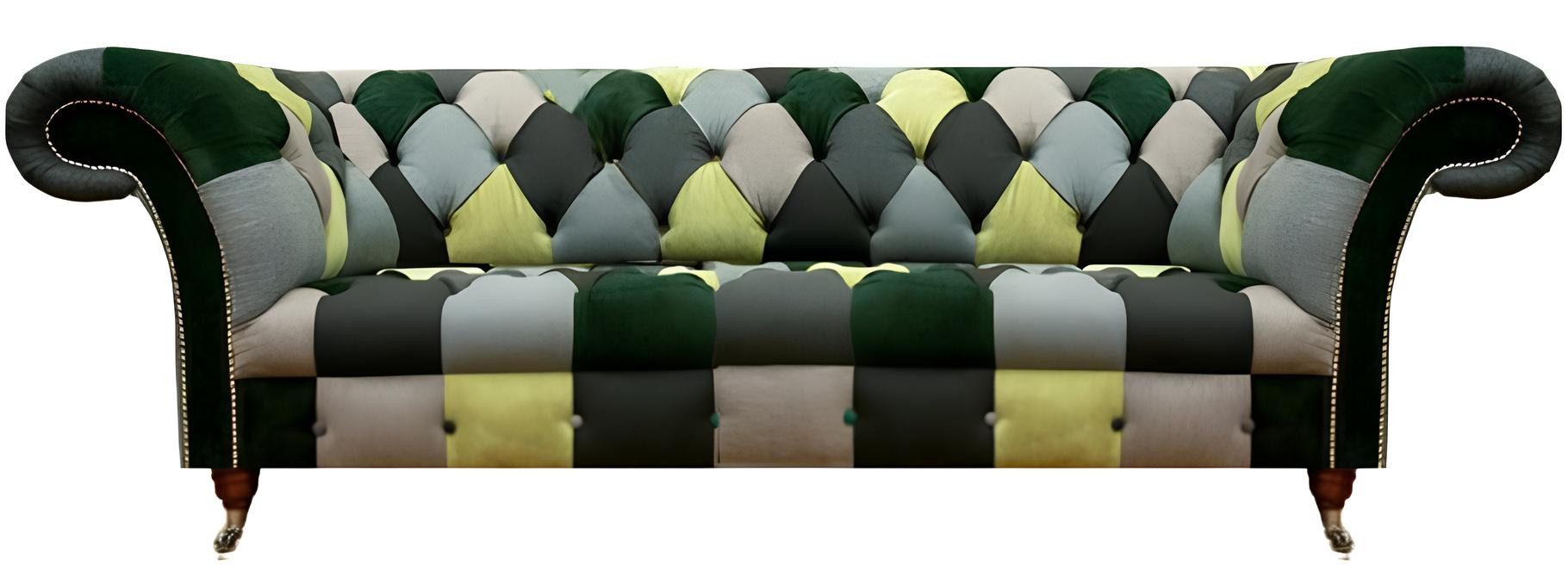 Xlmoebel Chesterfield-Sofa Bunt gepolstertes Chesterfield-Sofa mit bequemem Sitzkomfort, Hergestellt in Europa