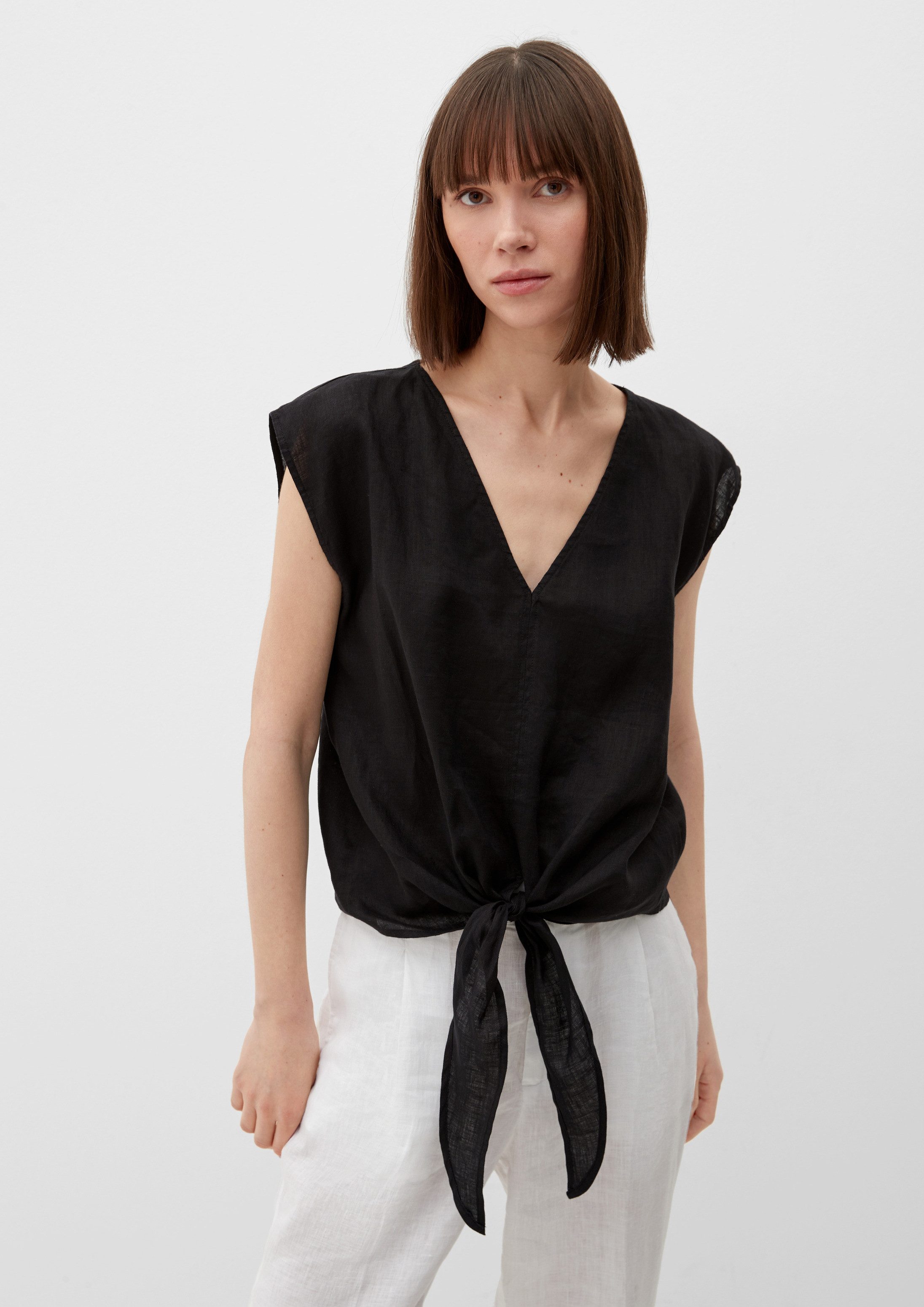 s.Oliver Blusentop Bluse Bluse mit Knoten-Detail