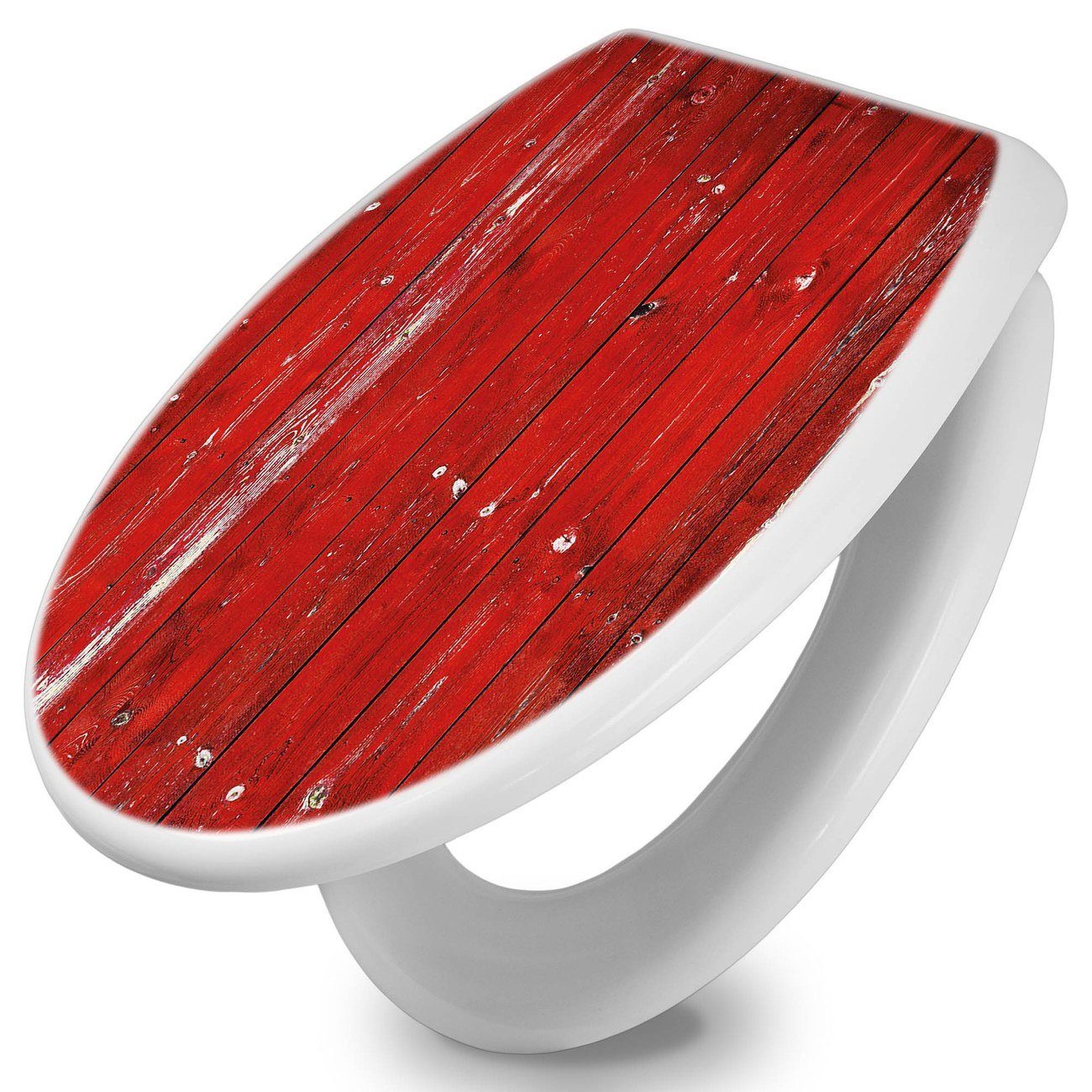 banjado WC-Sitz mit Absenkautomatik Motiv Rote Holzlatten (umweltfreundlich günstig online kaufen