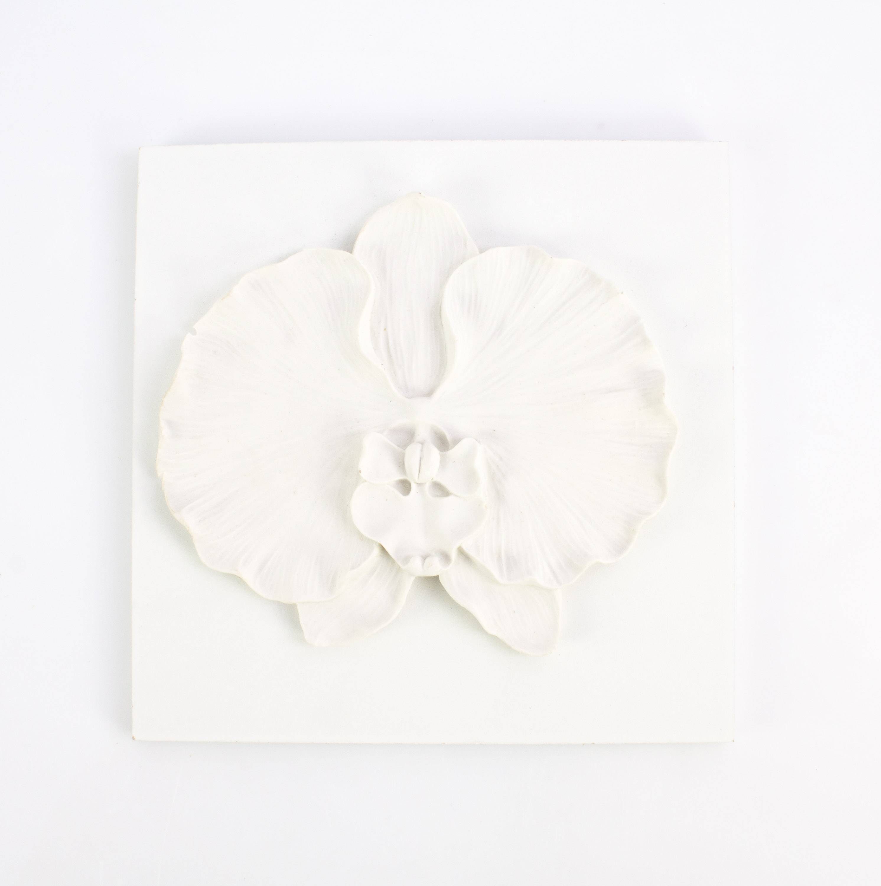 INNA-Glas Wandbild Deko Bild Phalaenopsis Orchidee, weiß, 21x21cm