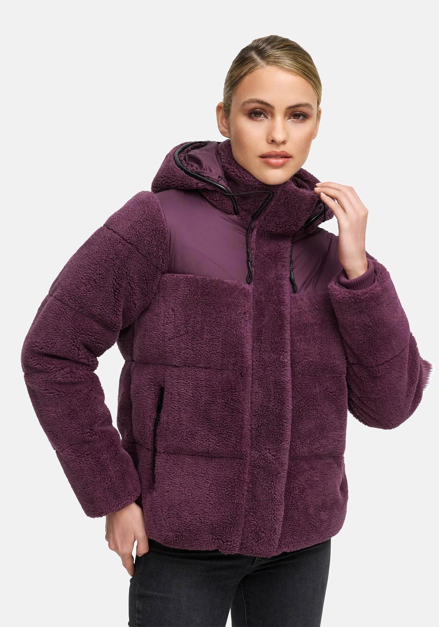 Marikoo Winterjacke Kaguraa warme Teddyfell Sherpa Jacke
