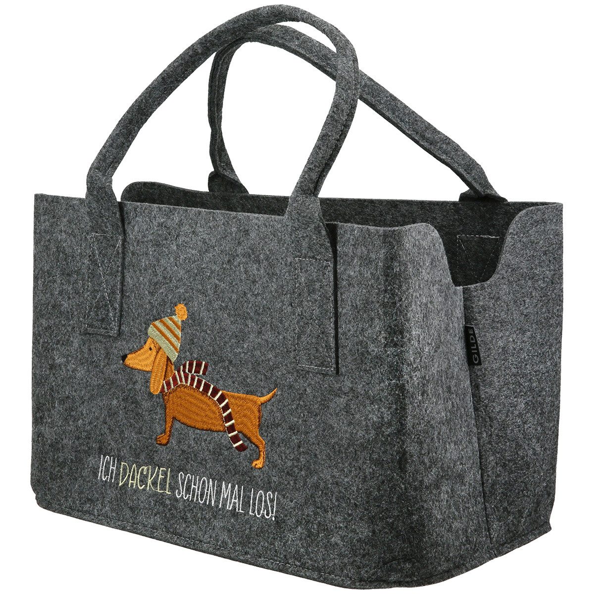 MF Shopper Filztasche Frieda mit Dackelmotiv für Weihnachten und Winter (1-tlg) – Bild 5 von 5
