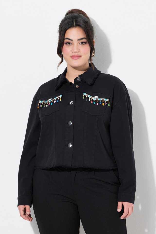 Angel of Style Sommerjacke Twilljacke Straight Fit Rücken-Applikation