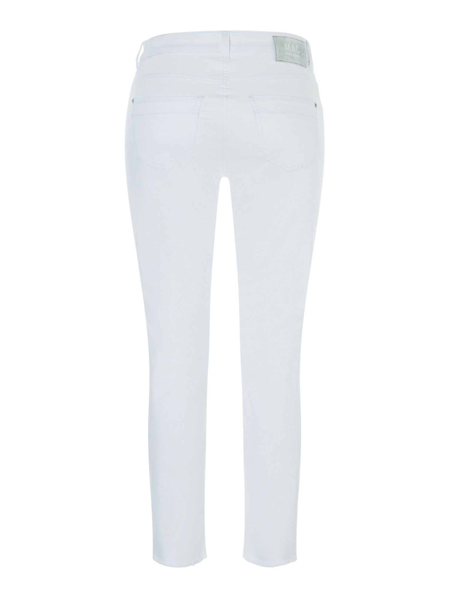 MAC Stretch-Hose weiß, Casual, Baumwolle, Unifarben, Slim Fit, Mittel